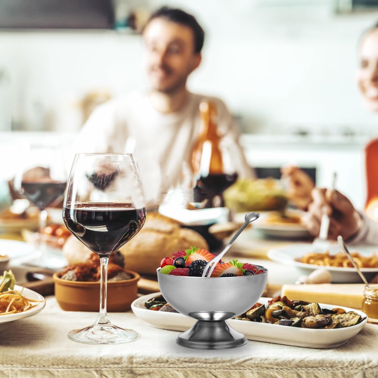 OEM Stainless Steel Ice Cream Cups Dessert Bowls with Pedestal for Sundae Salad Cocktails Baked Goods Factory