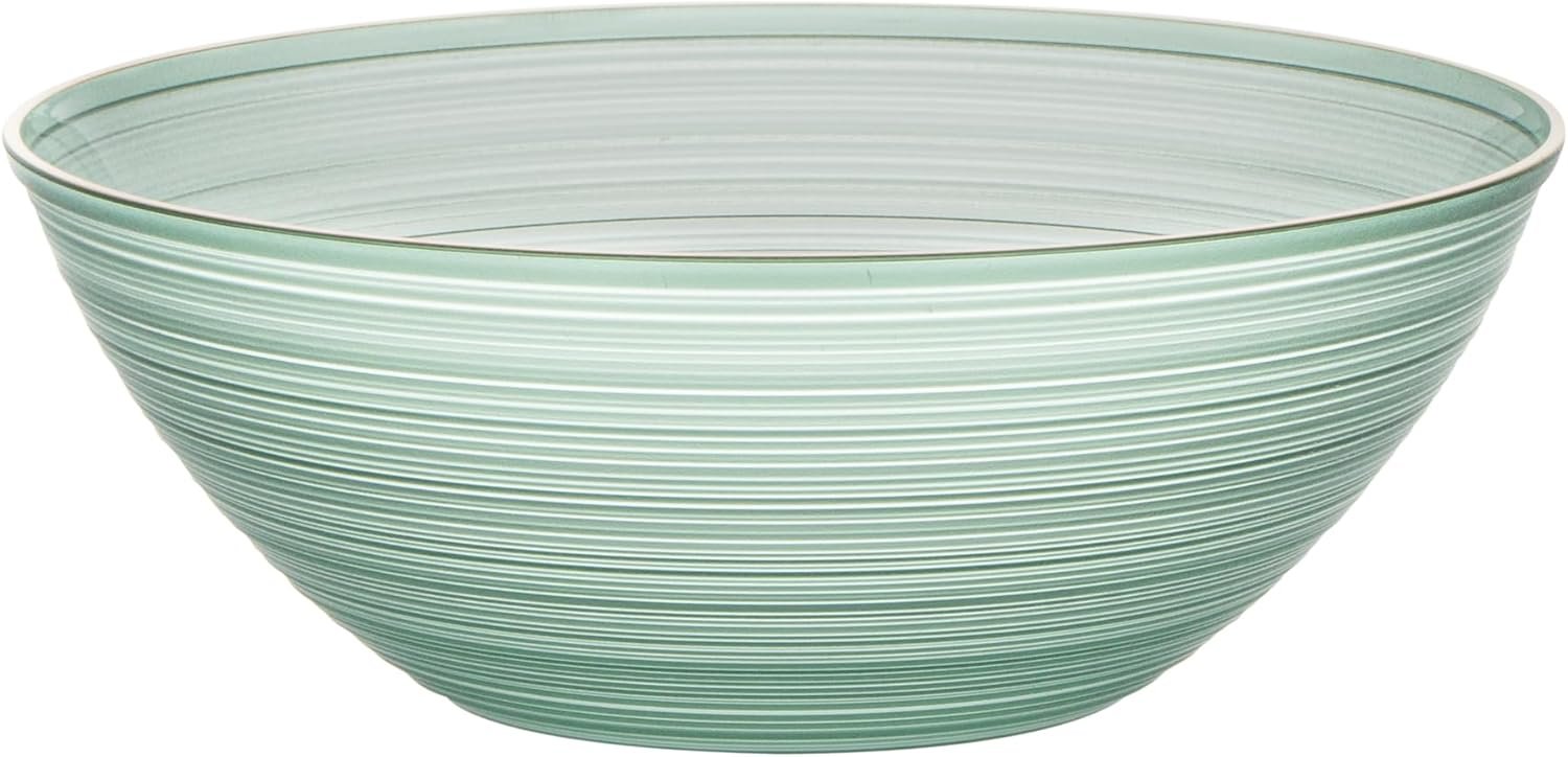Wholesale 16 oz Gold Rimmed Disposable Plastic Soup Bowls 20 Pcs Heavy-Duty Green Translucent Rippled Dinnerware for Parties Desserts Salads Snacks Catering Factory