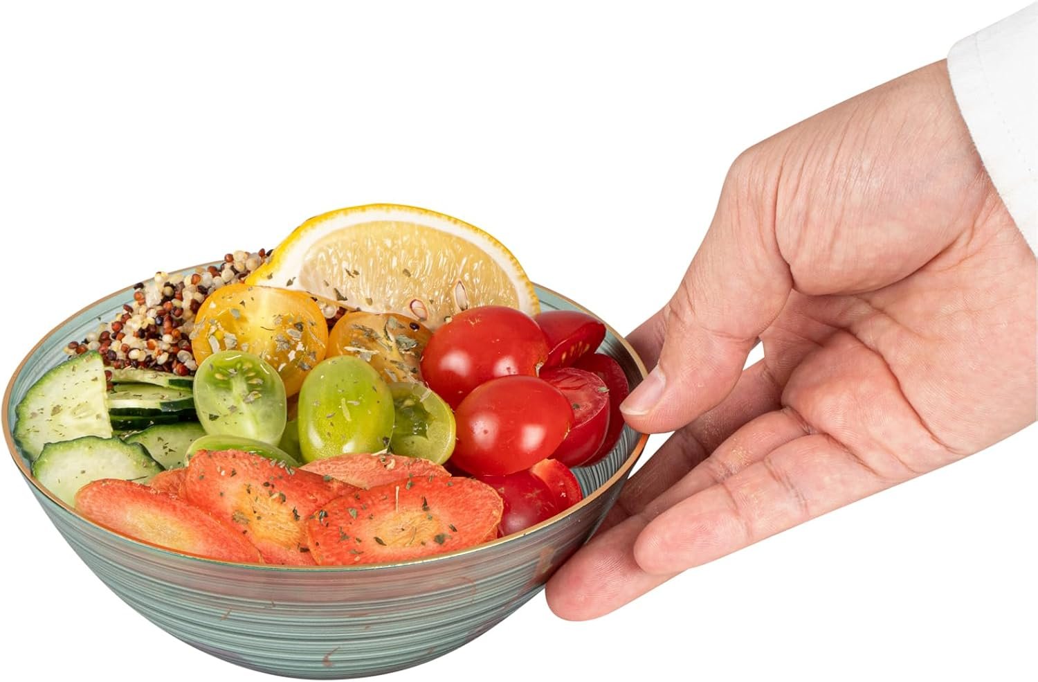 Wholesale 16 oz Gold Rimmed Disposable Plastic Soup Bowls 20 Pcs Heavy-Duty Green Translucent Rippled Dinnerware for Parties Desserts Salads Snacks Catering Factory