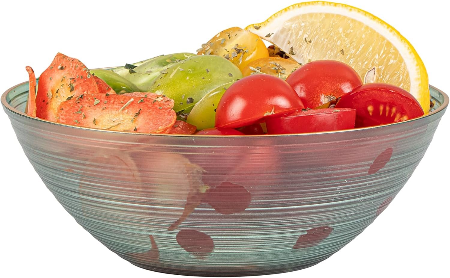 Wholesale 16 oz Gold Rimmed Disposable Plastic Soup Bowls 20 Pcs Heavy-Duty Green Translucent Rippled Dinnerware for Parties Desserts Salads Snacks Catering Factory