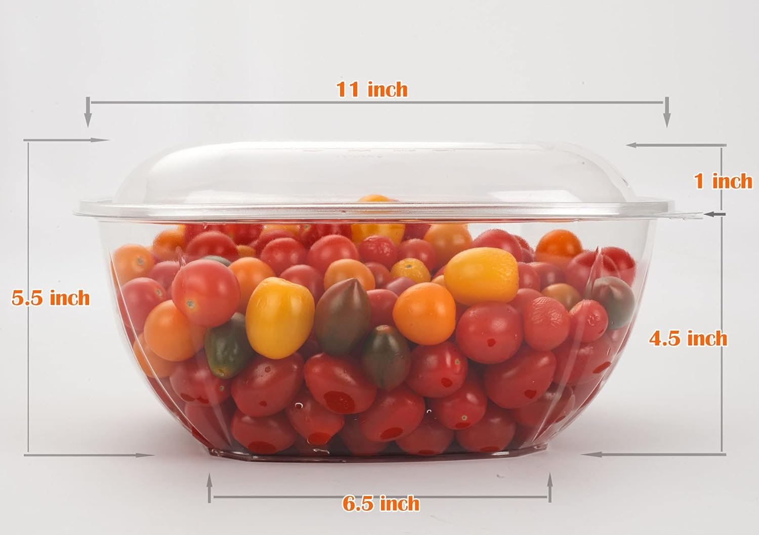 Wholesale 160oz 5 Sets Disposable Plastic Square Serving Bowls with Lids Large Clear Salad Containers Factory