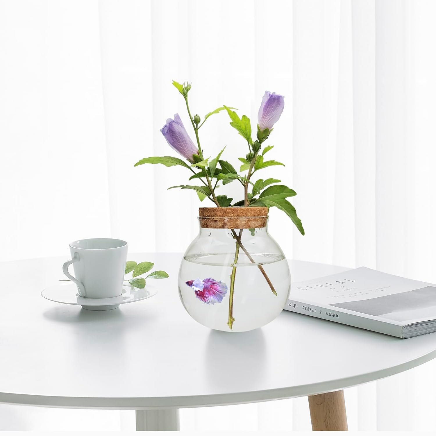 OEM Small Glass Betta Fish Tank Bowls for Goldfish Aquaponic Planter Terrarium with Plant Cuttings Desktop Decor Gifts Factory