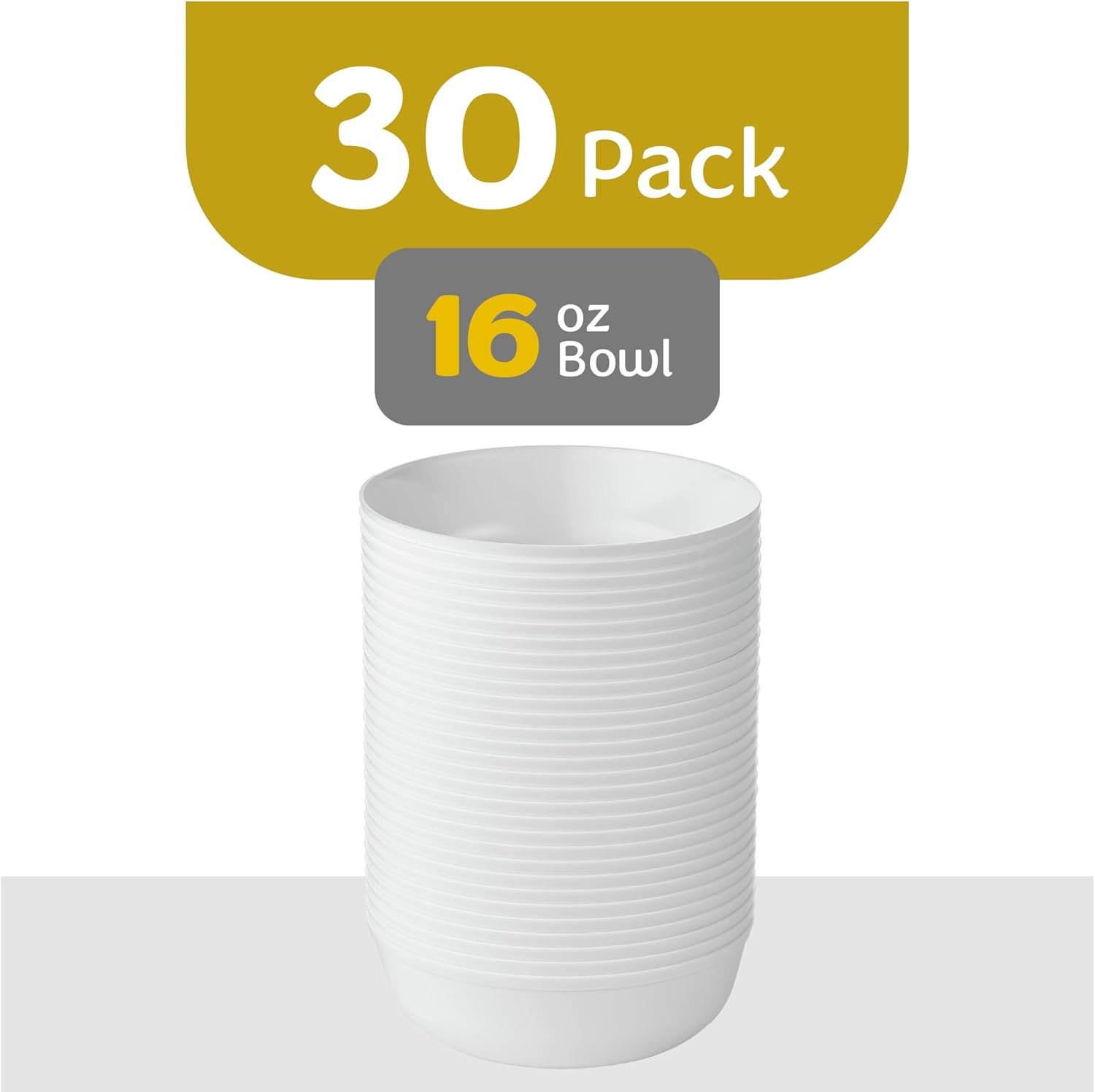 Wholesale 30 Pack 16 OZ White Plastic Party Bowls Premium Heavyweight Elegant Disposable Tableware Factory Wholesale 30 Pack 16 OZ White Plastic Party Bowls Premium Heavyweight Elegant Disposable Tableware Factory