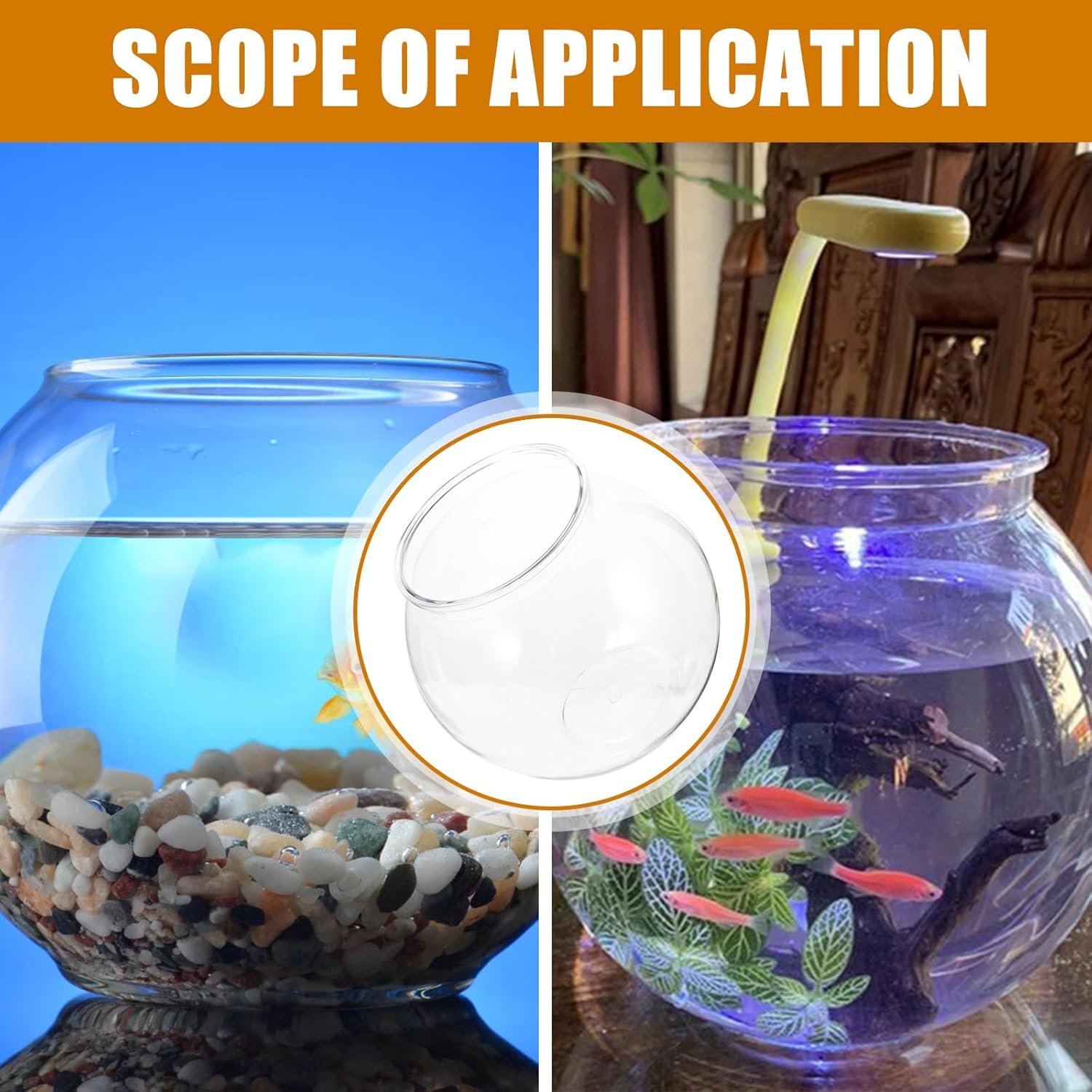 OEM Small Round Transparent Plastic Fish Tank Break-Resistant Aquarium for Goldfish Clear Fishbowl 7x7x6.3 Inches Desk Home Decor Factory