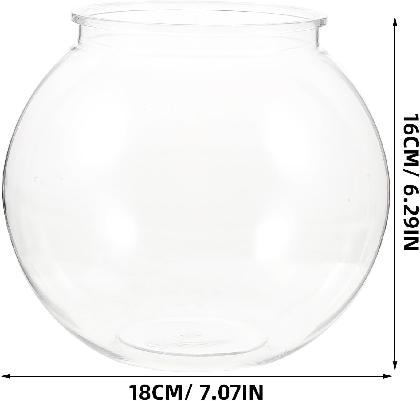 OEM Small Round Transparent Plastic Fish Tank Break-Resistant Aquarium for Goldfish Clear Fishbowl 7x7x6.3 Inches Desk Home Decor Factory