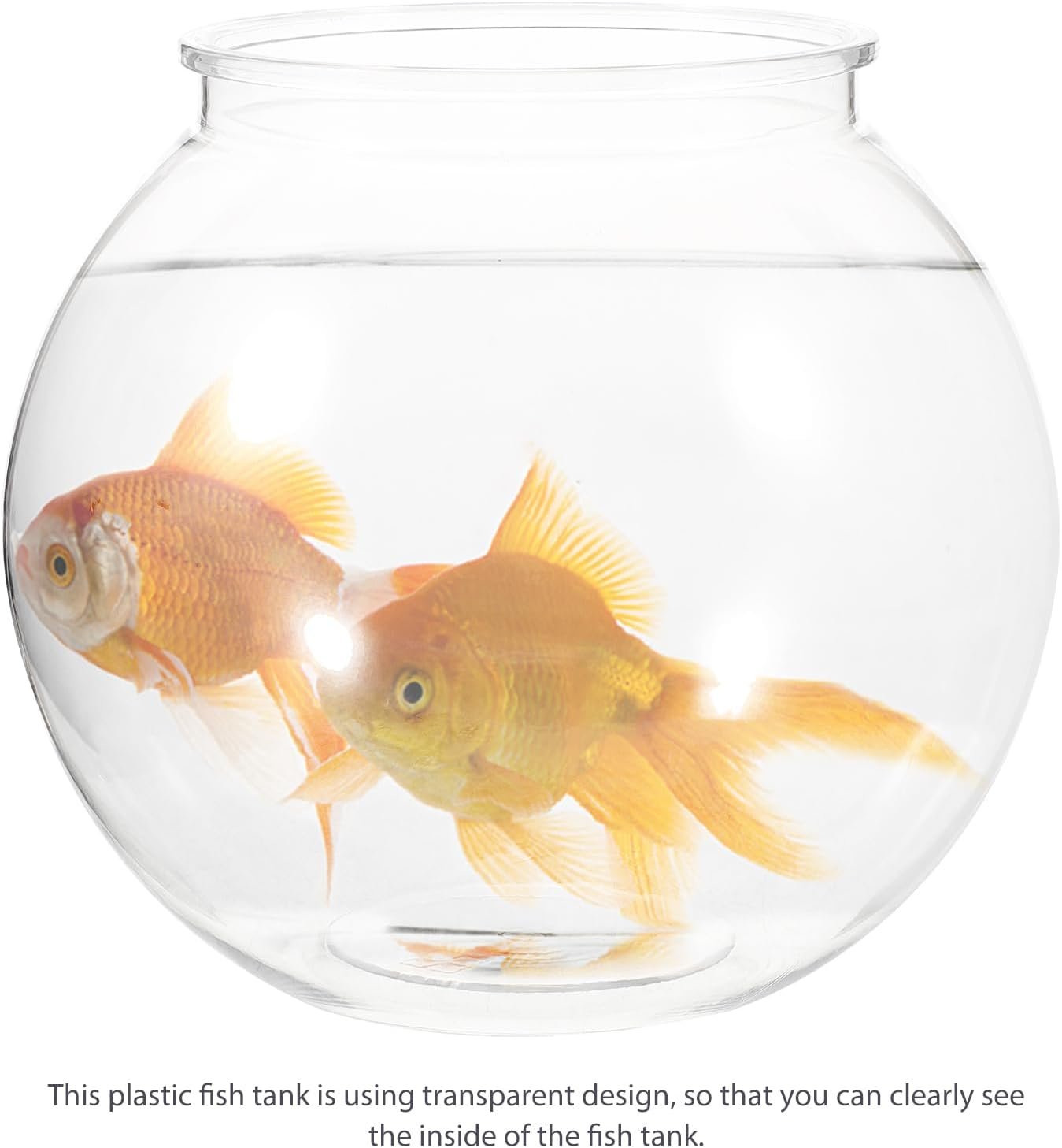OEM Small Round Transparent Plastic Fish Tank Break-Resistant Aquarium for Goldfish Clear Fishbowl 7x7x6.3 Inches Desk Home Decor Factory
