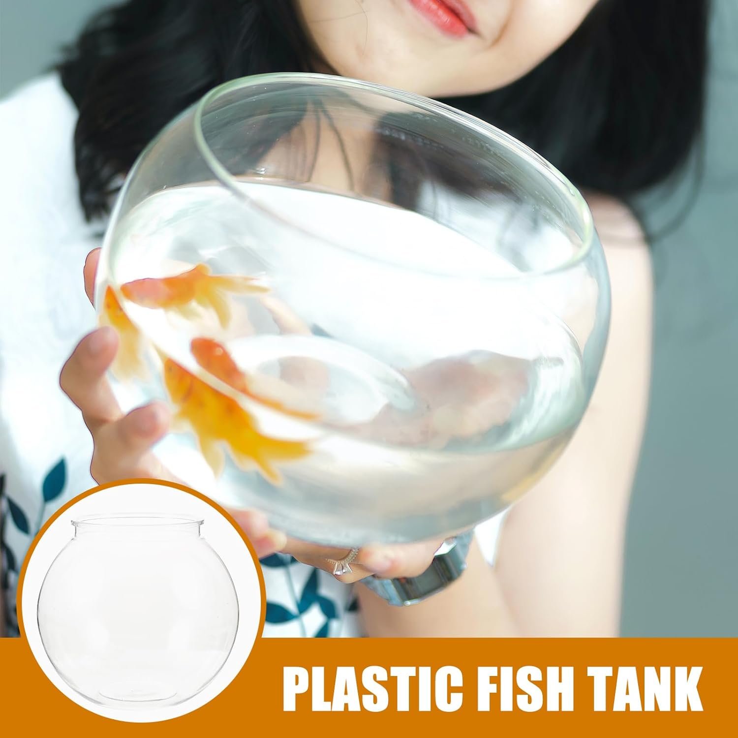 OEM Small Round Transparent Plastic Fish Tank Break-Resistant Aquarium for Goldfish Clear Fishbowl 7x7x6.3 Inches Desk Home Decor Factory