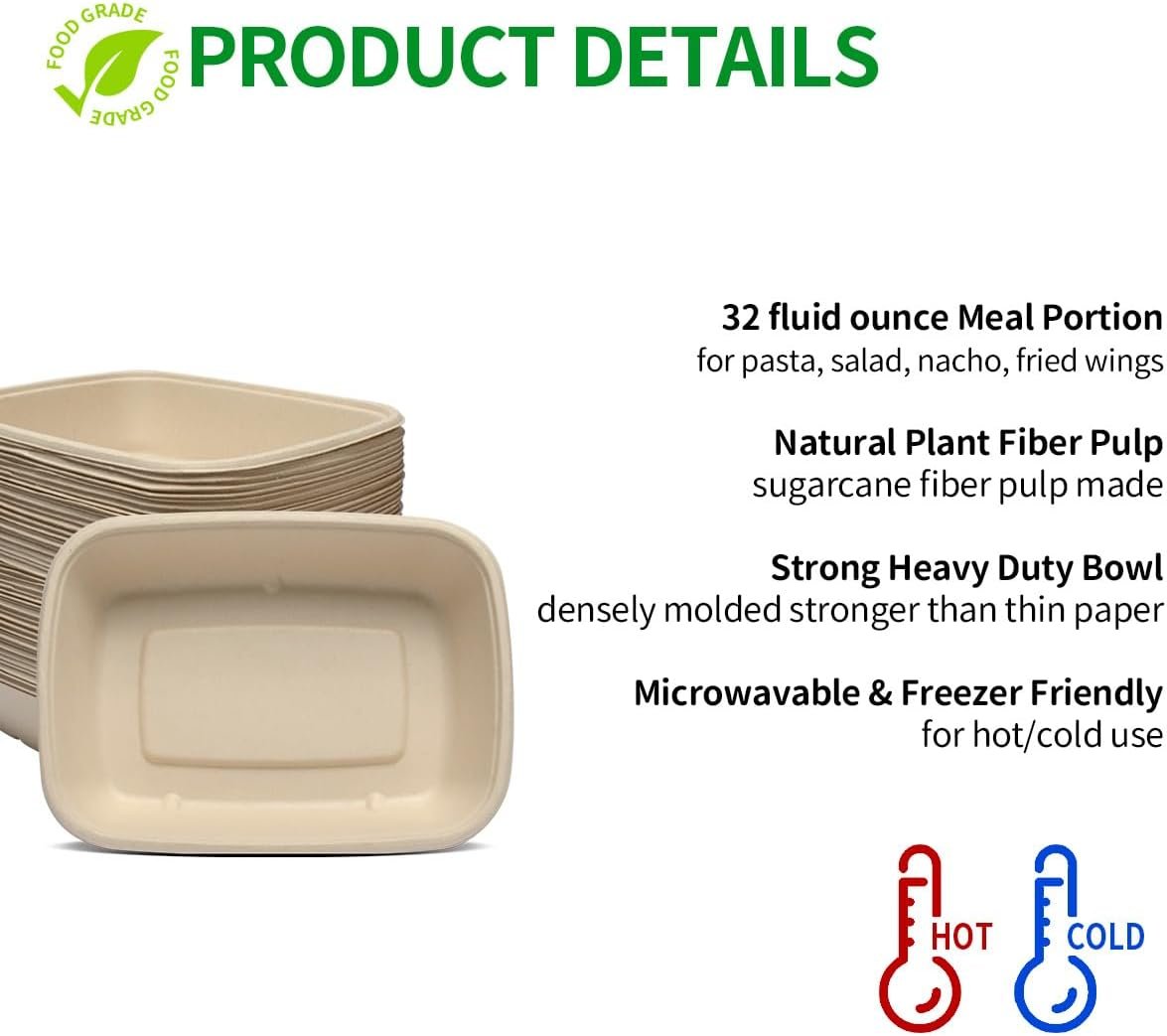 Wholesale 100 Pack 32 oz Large Paper Bowls Chipotle Style Disposable for Burrito Nacho Taco Salad Baked Potato Party Supplies Factory