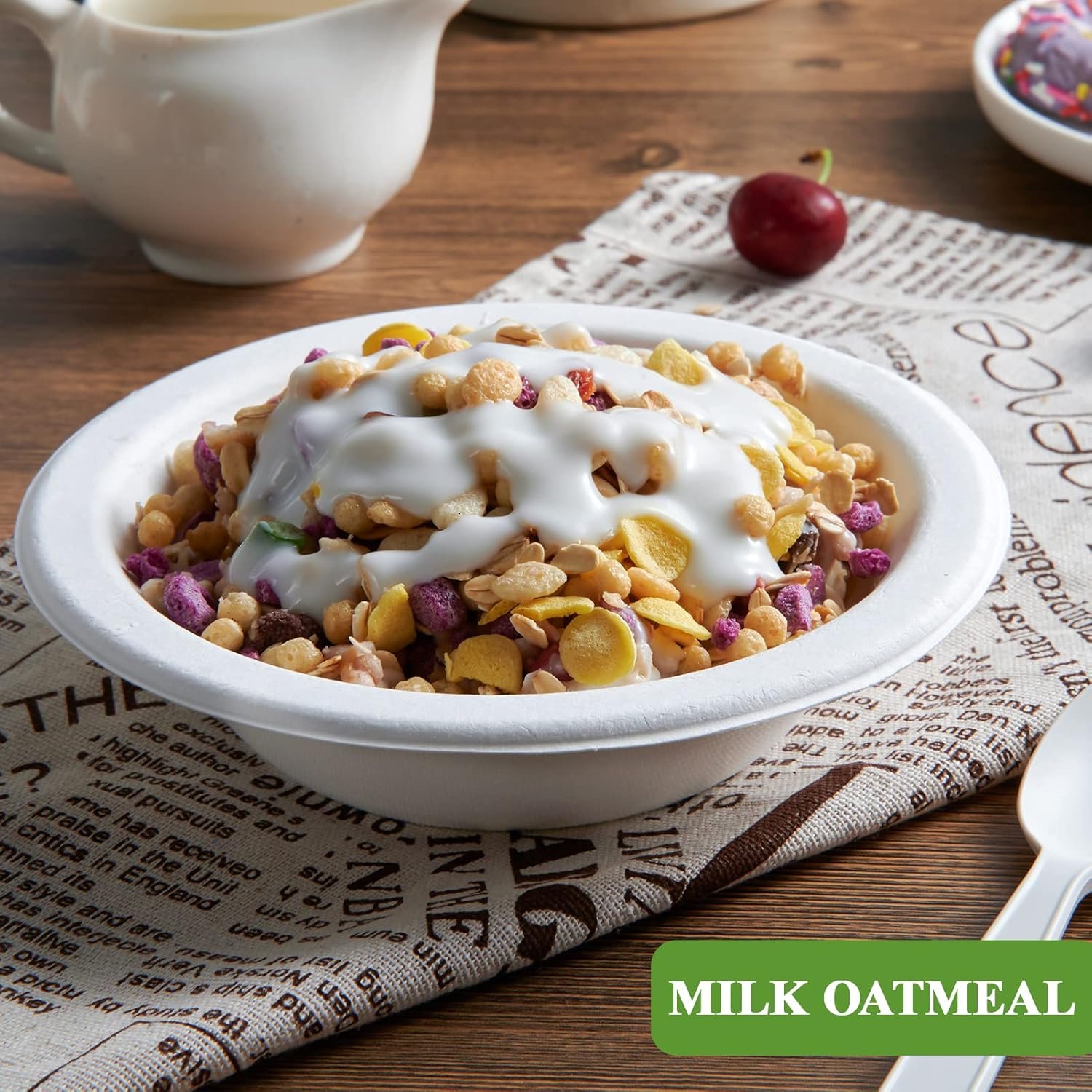 Wholesale 200 Pack 16 OZ Disposable Compostable Paper Bowls Eco-friendly Bagasse Heavy-duty for Milk Cereals Snacks Salads Bulk Factory