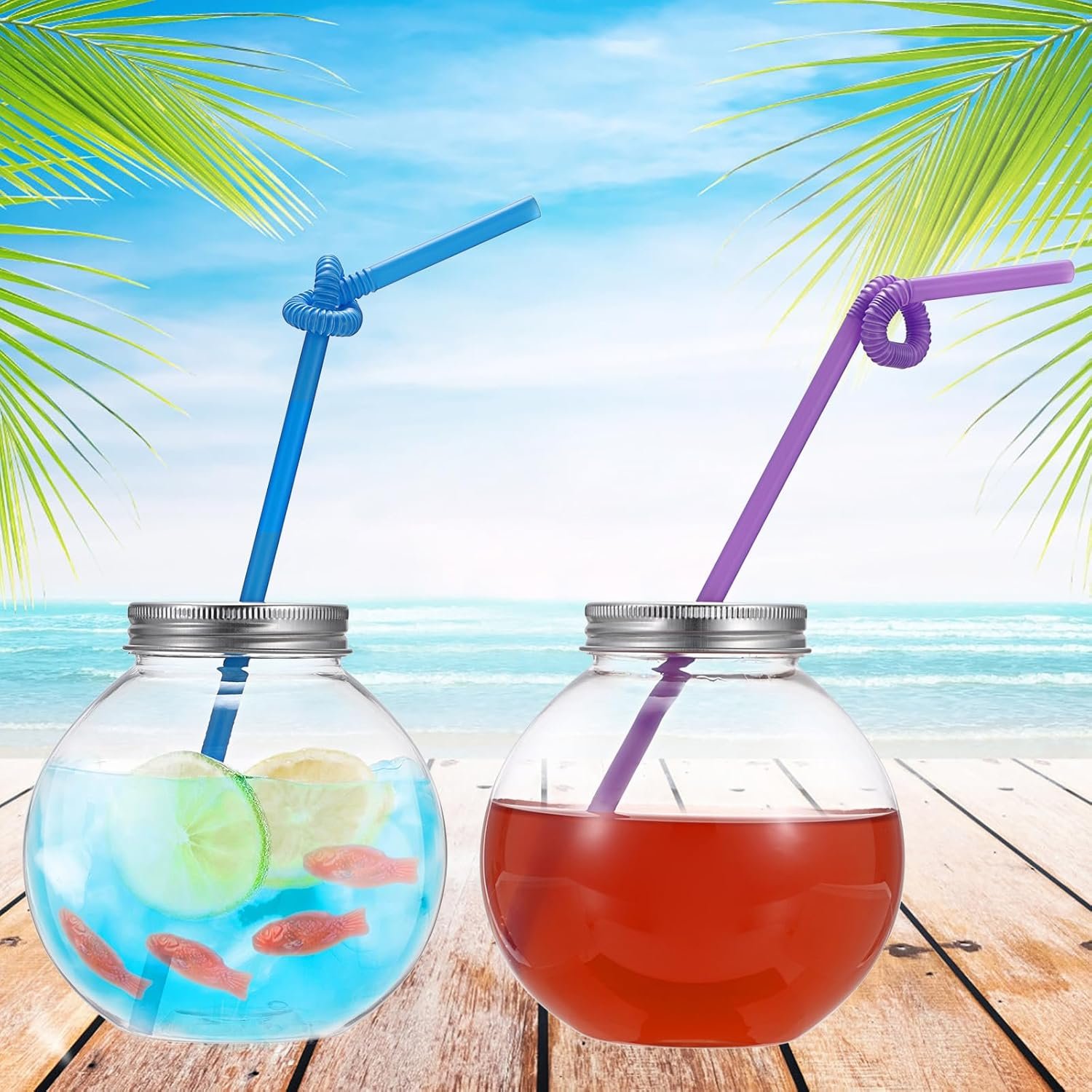 Wholesale 18 Pack 16.9 Oz Plastic Fish Bowls Clear Spherical Drinking Cups with Lids Straws for Party Carnival Games Candy Favors Centerpieces Factory Wholesale 18 Pack 16.9 Oz Plastic Fish Bowls Clear Spherical Drinking Cups with Lids Straws for Party Carnival Games Candy Favors Centerpieces Factory