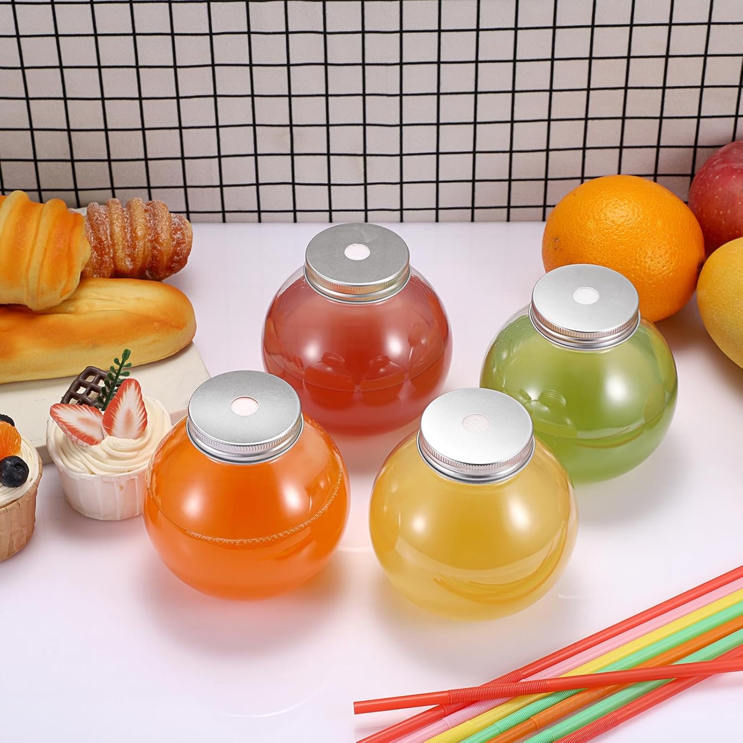 Wholesale 18 Pack 16.9 Oz Plastic Fish Bowls Clear Spherical Drinking Cups with Lids Straws for Party Carnival Games Candy Favors Centerpieces Factory Wholesale 18 Pack 16.9 Oz Plastic Fish Bowls Clear Spherical Drinking Cups with Lids Straws for Party Carnival Games Candy Favors Centerpieces Factory