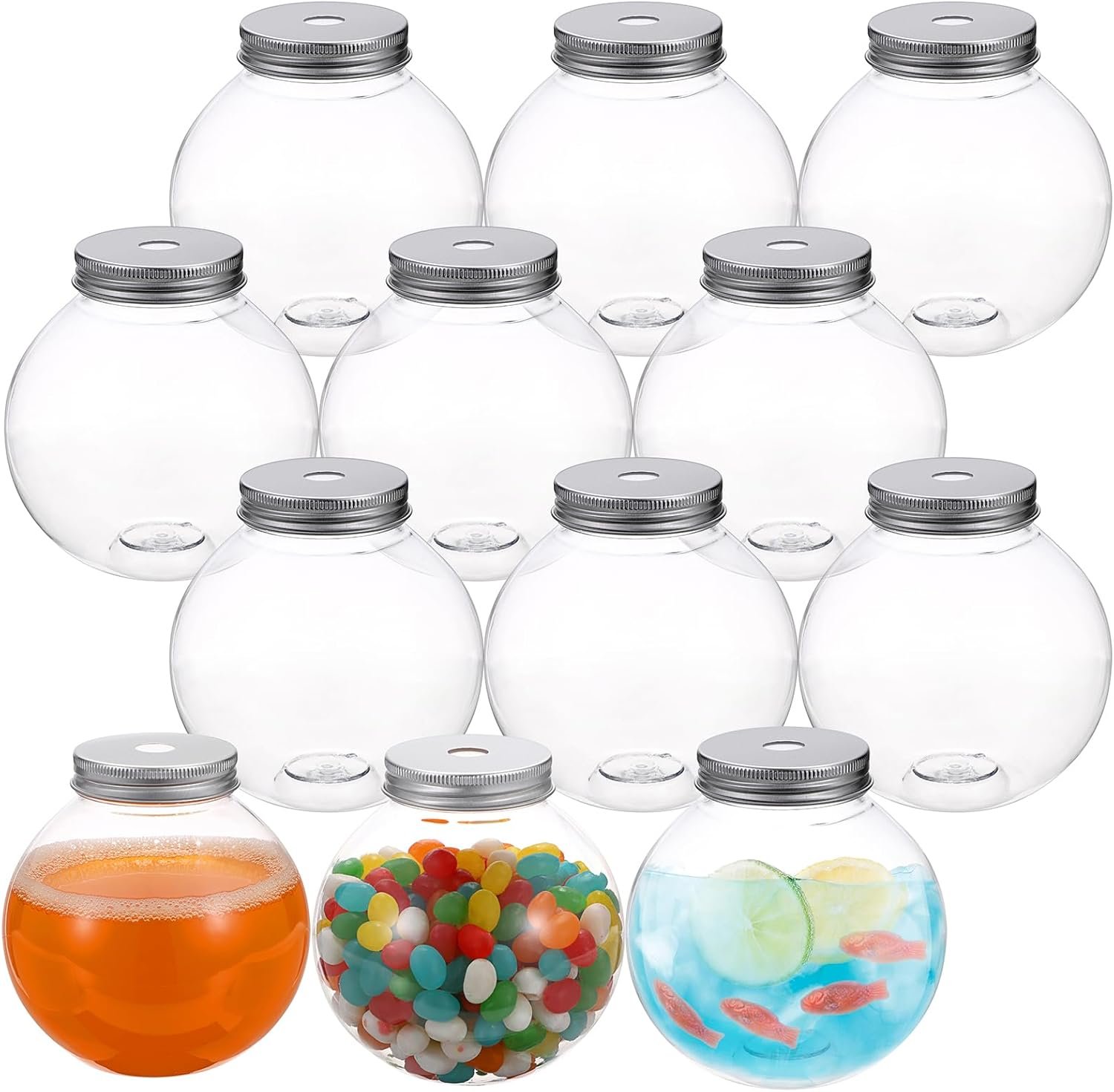 Wholesale 18 Pack 16.9 Oz Plastic Fish Bowls Clear Spherical Drinking Cups with Lids Straws for Party Carnival Games Candy Favors Centerpieces Factory Wholesale 18 Pack 16.9 Oz Plastic Fish Bowls Clear Spherical Drinking Cups with Lids Straws for Party Carnival Games Candy Favors Centerpieces Factory