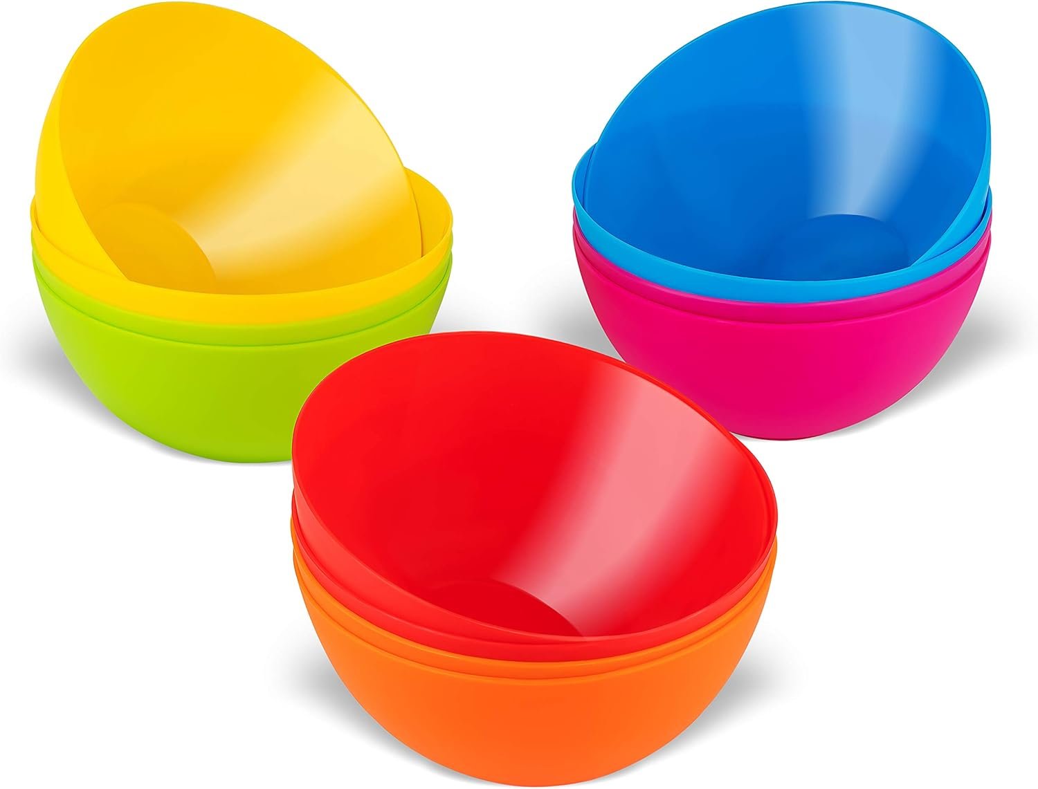 Wholesale Set of 12 Plastic Kids Bowls 24 Oz Microwave Dishwasher Safe BPA Free Brightly Colored for Cereal Soup Snacks Fruit Salad Factory