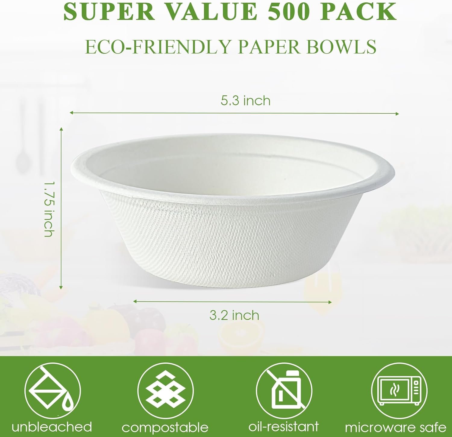 Wholesale 500 Pack 12 OZ Disposable Compostable Eco-Friendly Bagasse Paper Bowls Heavy-Duty for Cereals Snacks Salads Factory Wholesale 500 Pack 12 OZ Disposable Compostable Eco-Friendly Bagasse Paper Bowls Heavy-Duty for Cereals Snacks Salads Factory
