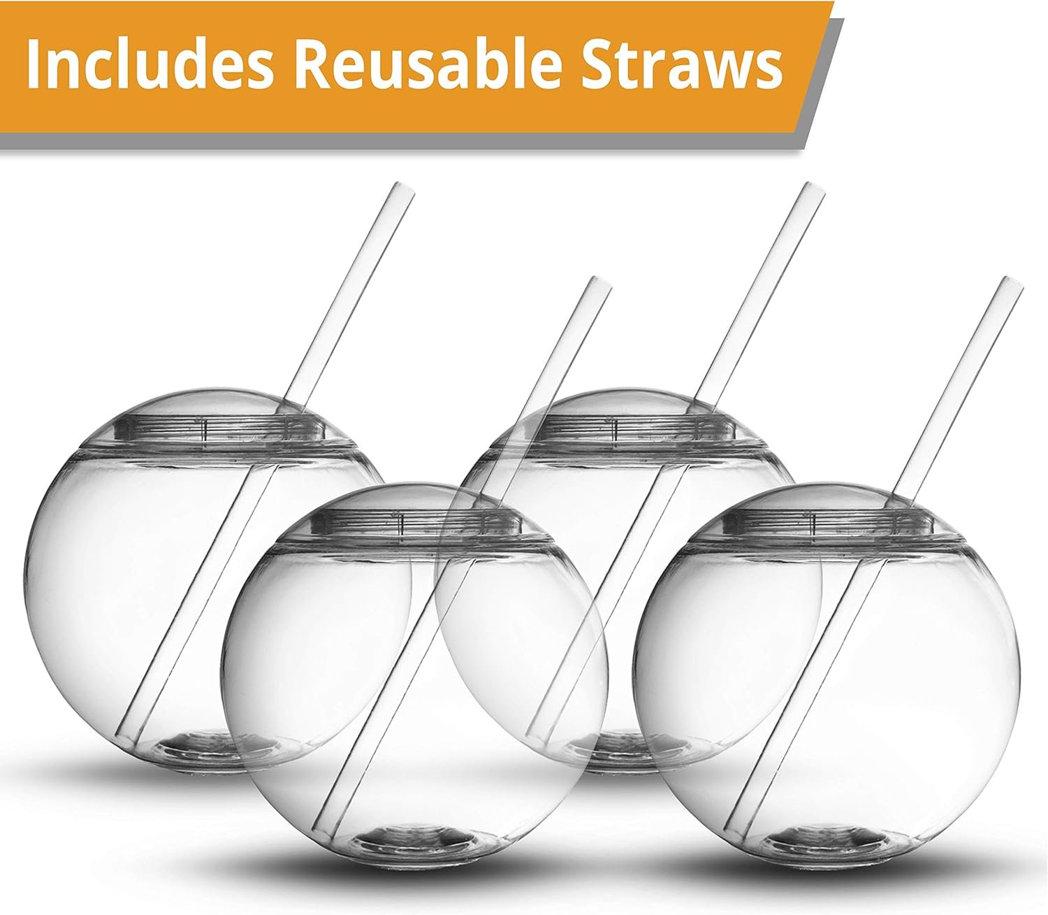 Wholesale 22 oz Fish Bowl Drink Cups Sphere Shaped Durable Party Cups with Lids 4-Pack Fun Unique Flat-Bottom Design Includes 4 Straws Ideal for Cocktails Dinner Parties Outdoor Use Factory Wholesale 22 oz Fish Bowl Drink Cups Sphere Shaped Durable Party Cups with Lids 4-Pack Fun Unique Flat-Bottom Design Includes 4 Straws Ideal for Cocktails Dinner Parties Outdoor Use Factory