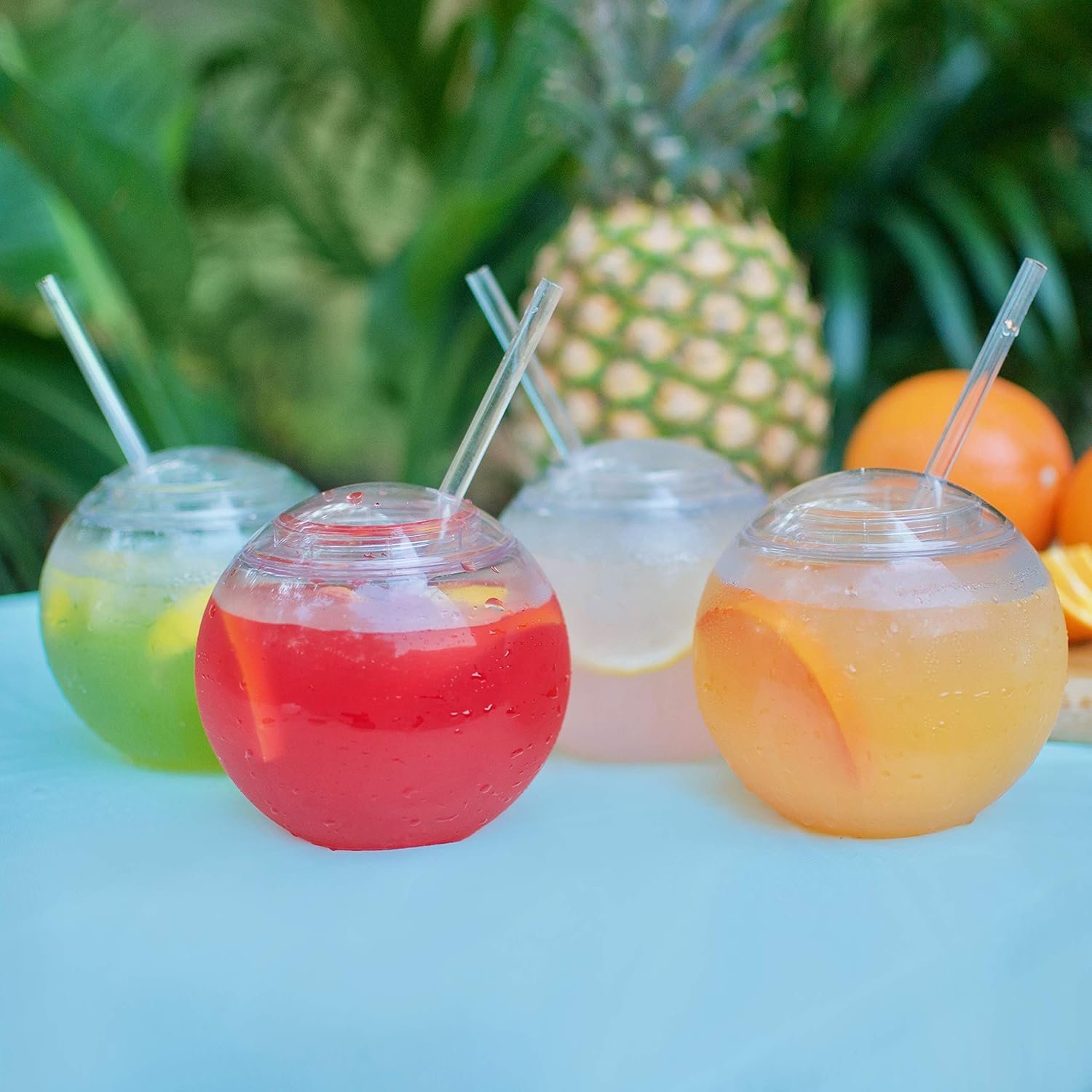 Wholesale 22 oz Fish Bowl Drink Cups Sphere Shaped Durable Party Cups with Lids 4-Pack Fun Unique Flat-Bottom Design Includes 4 Straws Ideal for Cocktails Dinner Parties Outdoor Use Factory Wholesale 22 oz Fish Bowl Drink Cups Sphere Shaped Durable Party Cups with Lids 4-Pack Fun Unique Flat-Bottom Design Includes 4 Straws Ideal for Cocktails Dinner Parties Outdoor Use Factory
