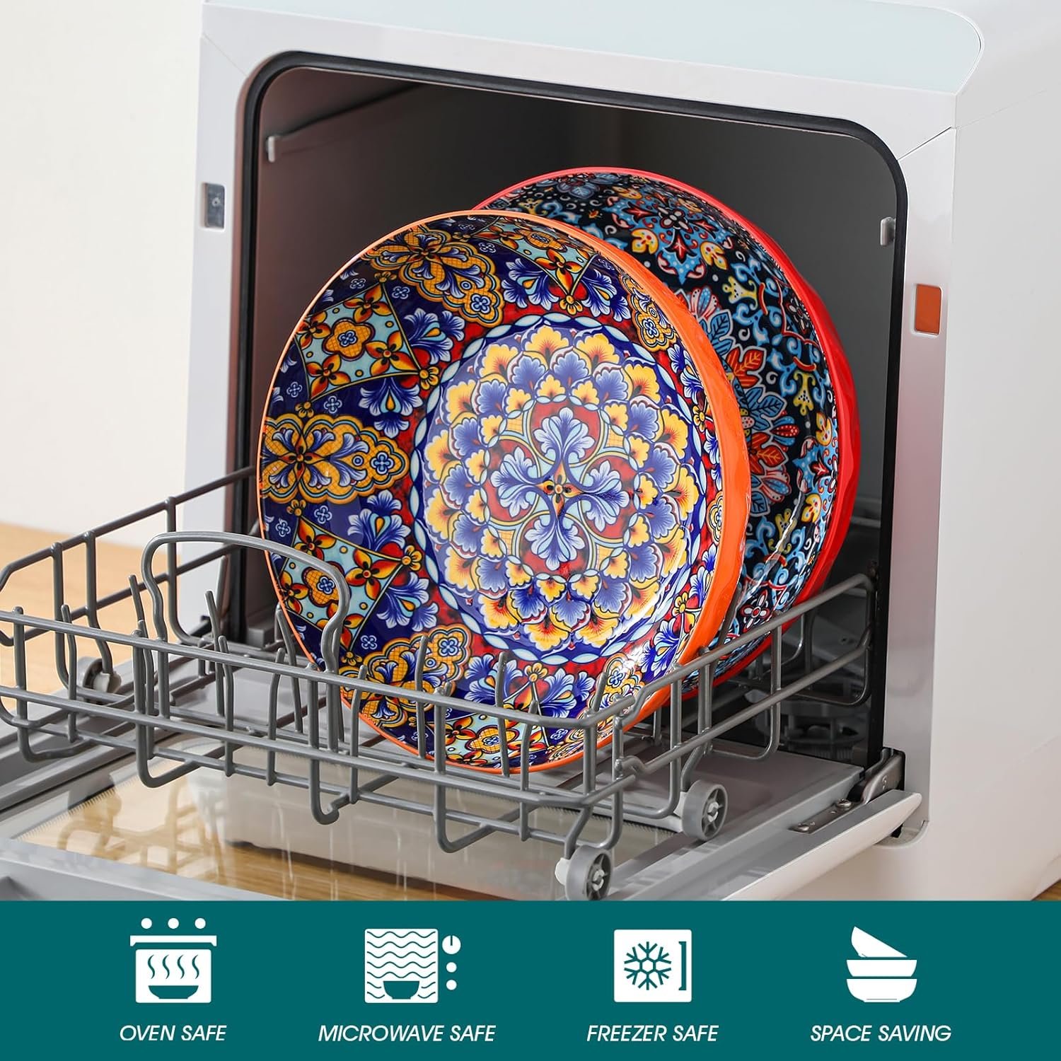 OEM 78 Oz Extra Large Serving Bowls Set of 2 Bohemian Decorative for Salad Fruit Pasta Dinner Parties Dishwasher Microwave Safe Red Manufacturer