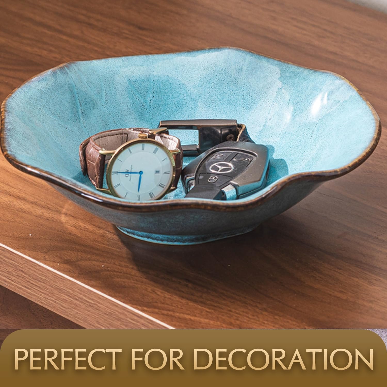 OEM 8-Inch Lotus Leaf Ceramic Fruit Bowl Kitchen Counter Entryway Key Holder Modern Home Decor Factory