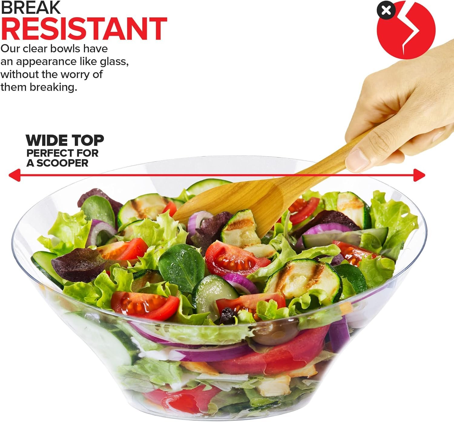 Wholesale 54oz Clear Plastic Serving Bowls 4 Pack Large Disposable Candy Dishes Buffet Containers for Chips Popcorn Snacks Punch Salad Bar Parties Office Desk Bridal Shower Party Supplies Factory