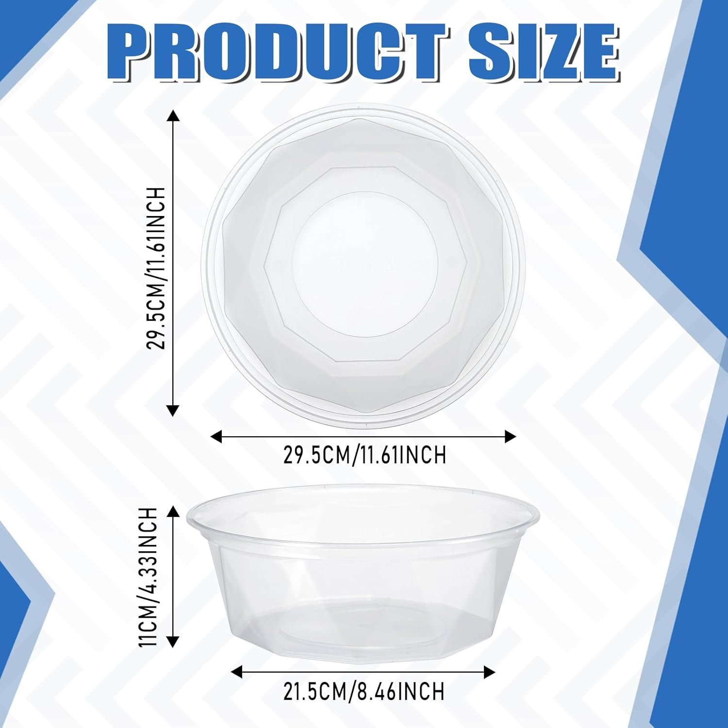 Wholesale 15 Pack 150 oz Extra Large Clear Plastic Disposable Serving Bowls Round Buffet Containers for Snacks Chips Popcorn Candy Party Factory