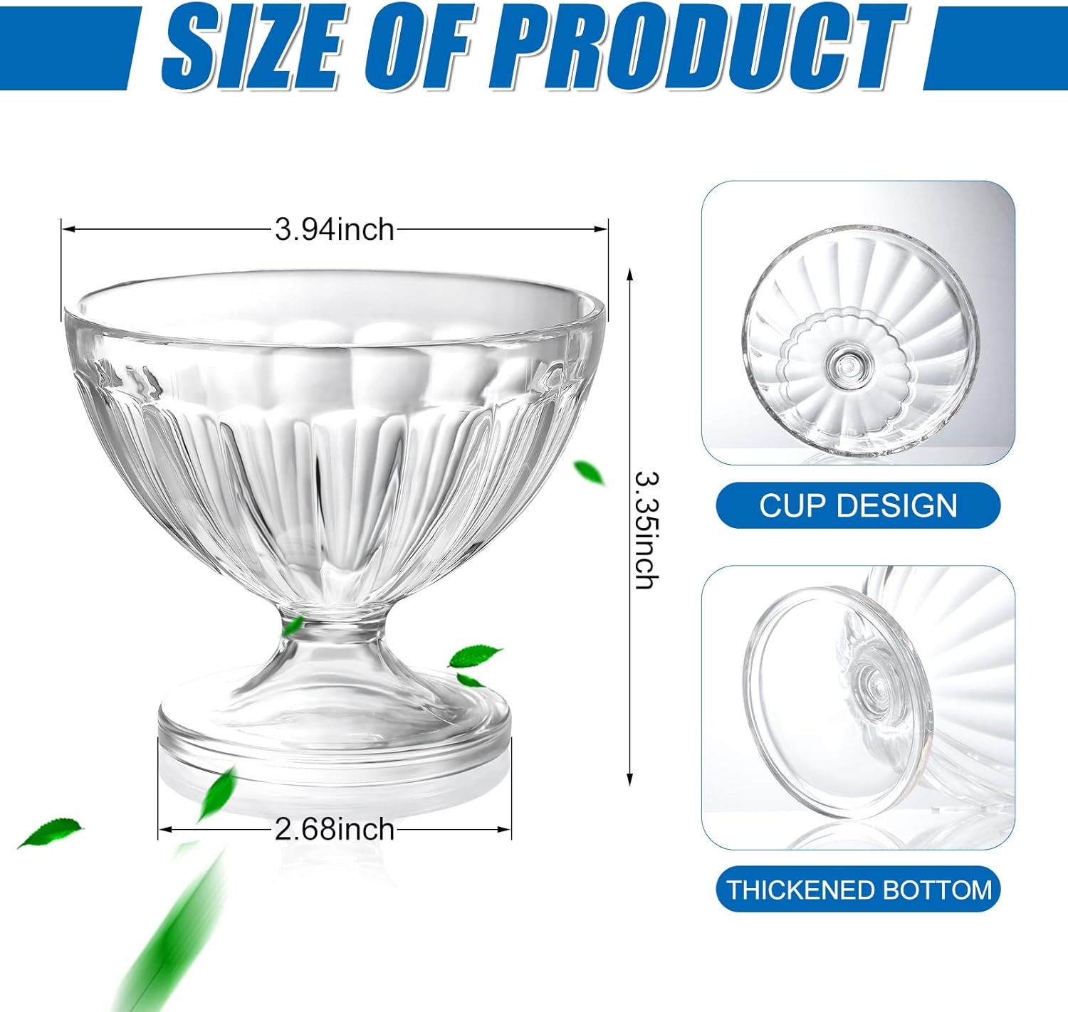 Wholesale 24 Pack 8 oz Clear Plastic Dessert Bowls Footed Sundae Trifle Cups Bulk Small Parfait Mousse Salad Condiment Fruit Holders for Holiday Wedding Picnic Party Favors supplier