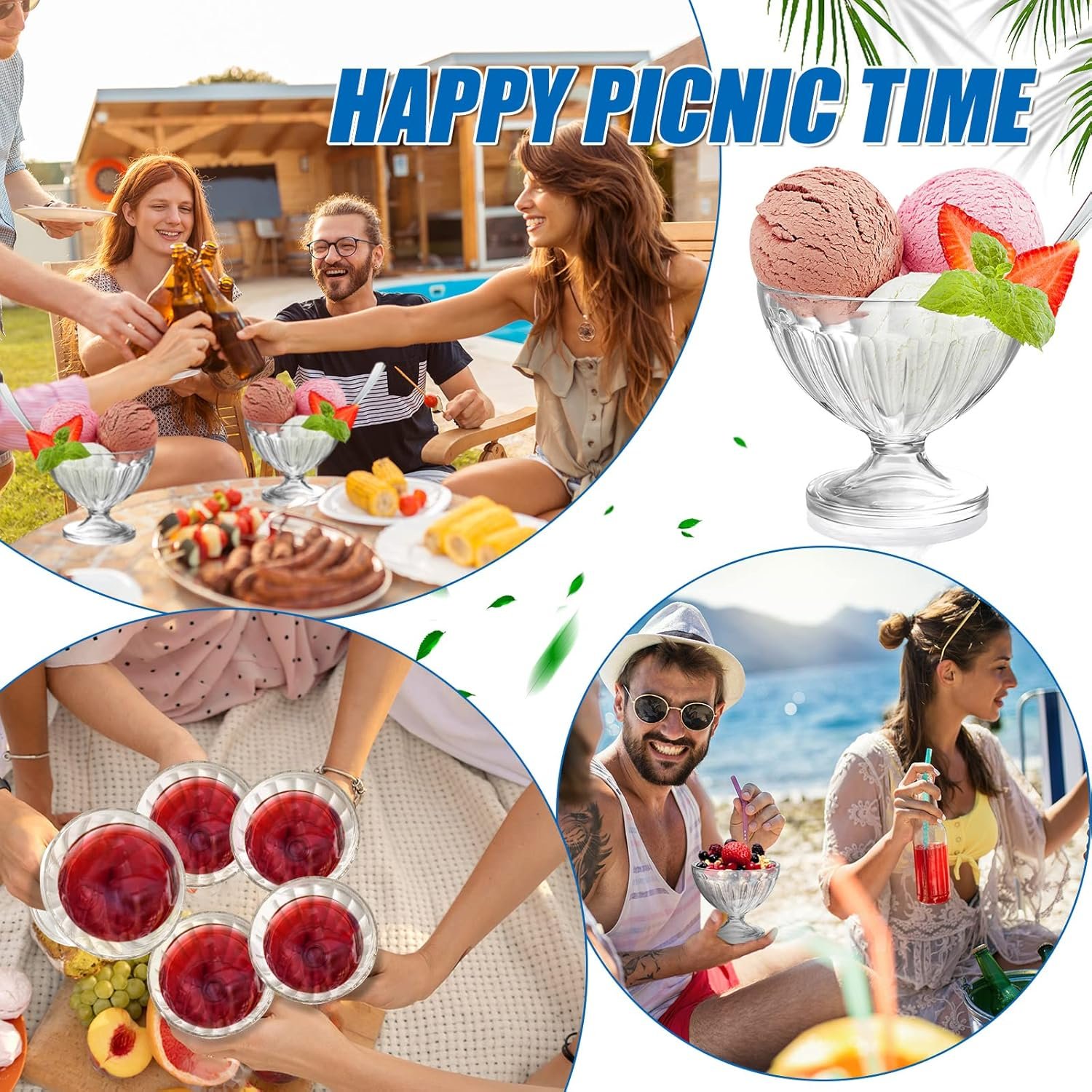 Wholesale 24 Pack 8 oz Clear Plastic Dessert Bowls Footed Sundae Trifle Cups Bulk Small Parfait Mousse Salad Condiment Fruit Holders for Holiday Wedding Picnic Party Favors supplier