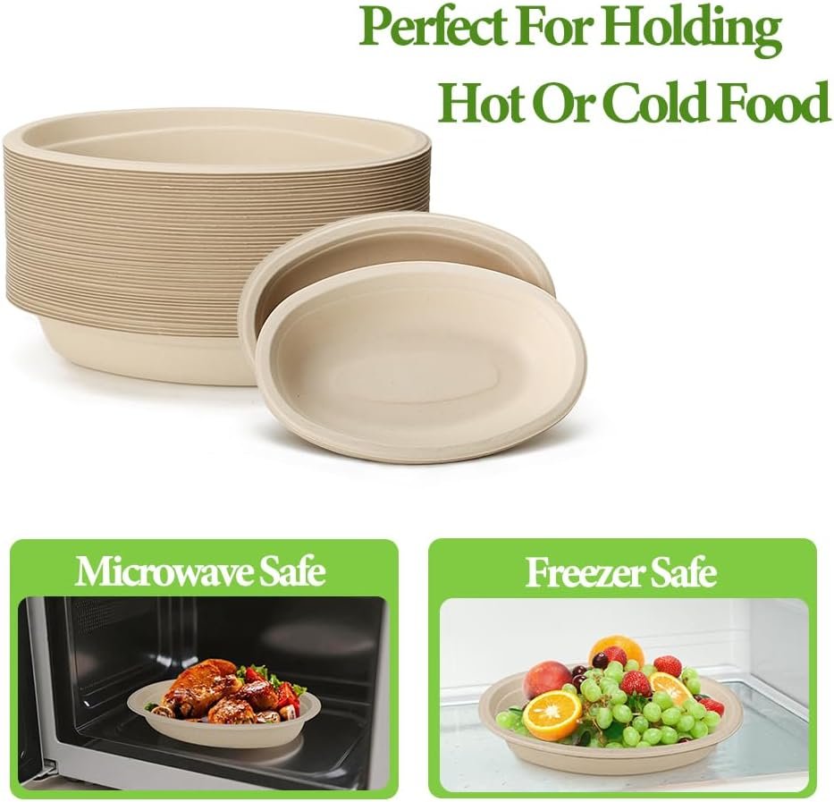 Wholesale 28 OZ 50 Count Large Oval Paper Bowls Microwave Safe Compostable Disposable Soup Meal Prep Containers for Nachos Burritos Salads Baked Potatoes Chips Cheese Factory