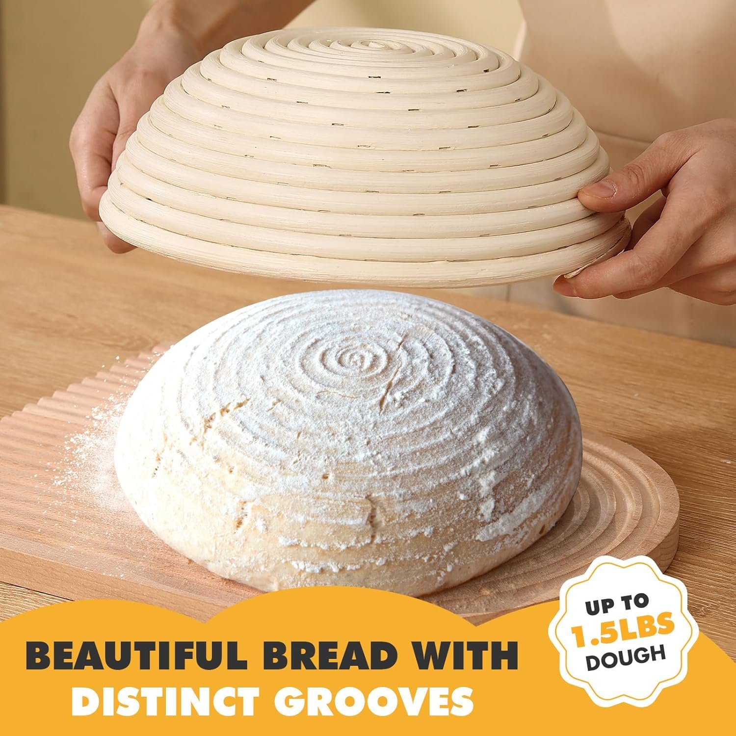 OEM Round Banneton Sourdough Bread Baskets Kit with Linen Cover Brotform for Dough Rising Factory