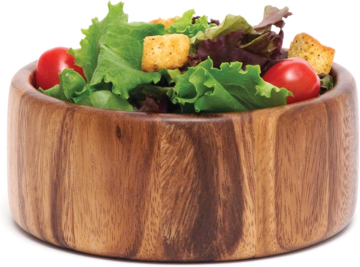 OEM Acacia Straight-Side Serving Bowl Fruits Salads Small 6 Inch Diameter 2.5 Inch Height 29.59 Oz Capacity Single Factory