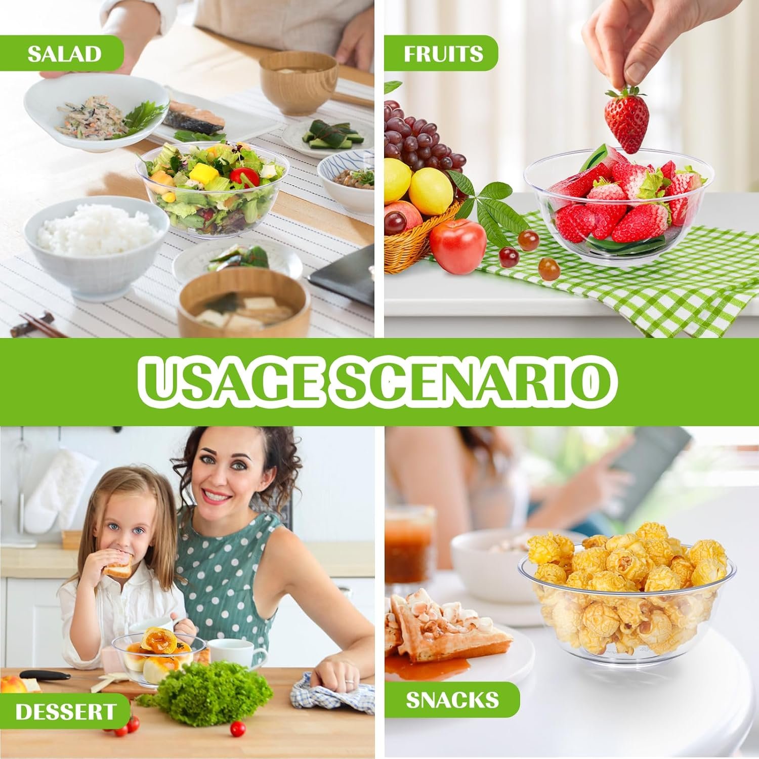 Wholesale 12 oz Clear Plastic Disposable Bowls 100 Pack for Ice Cream Dessert Serving Salad Party Catering Fruits Parfaits Snacks Factory