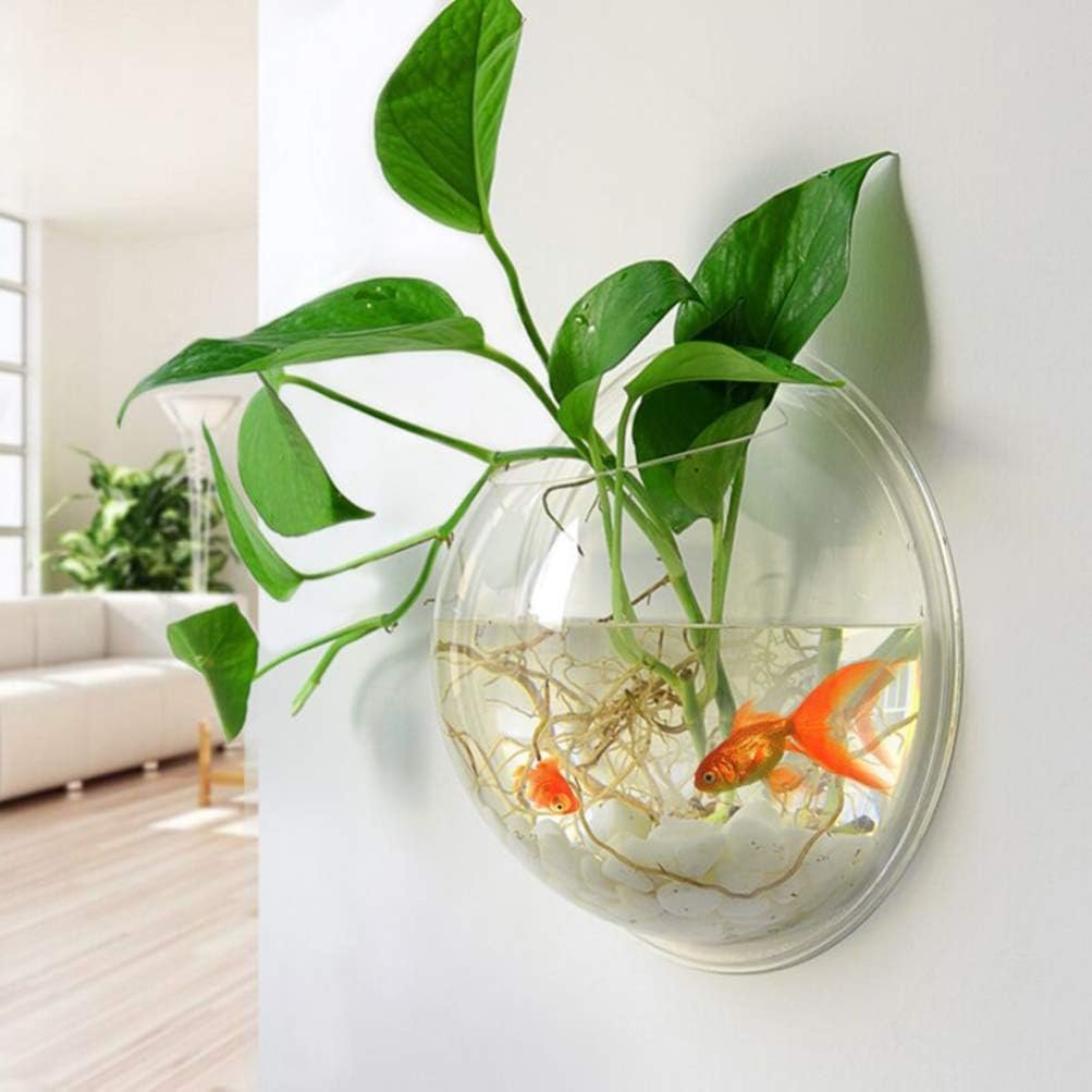 OEM 7-Inch Wall Mounted Acrylic Fish Bowl Hanging Flower Pot Vase Clear Bubble Aquarium Plant Decor Factory