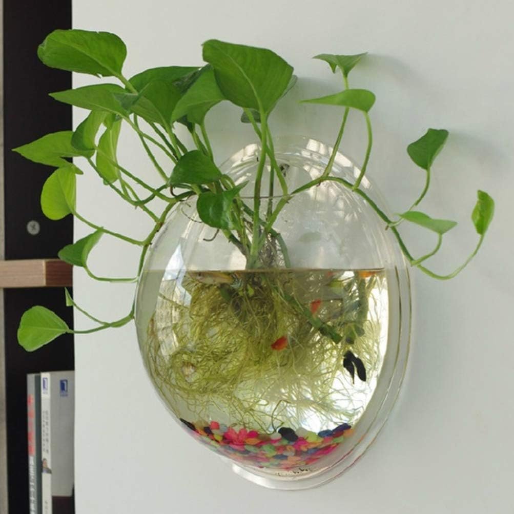 OEM 7-Inch Wall Mounted Acrylic Fish Bowl Hanging Flower Pot Vase Clear Bubble Aquarium Plant Decor Factory