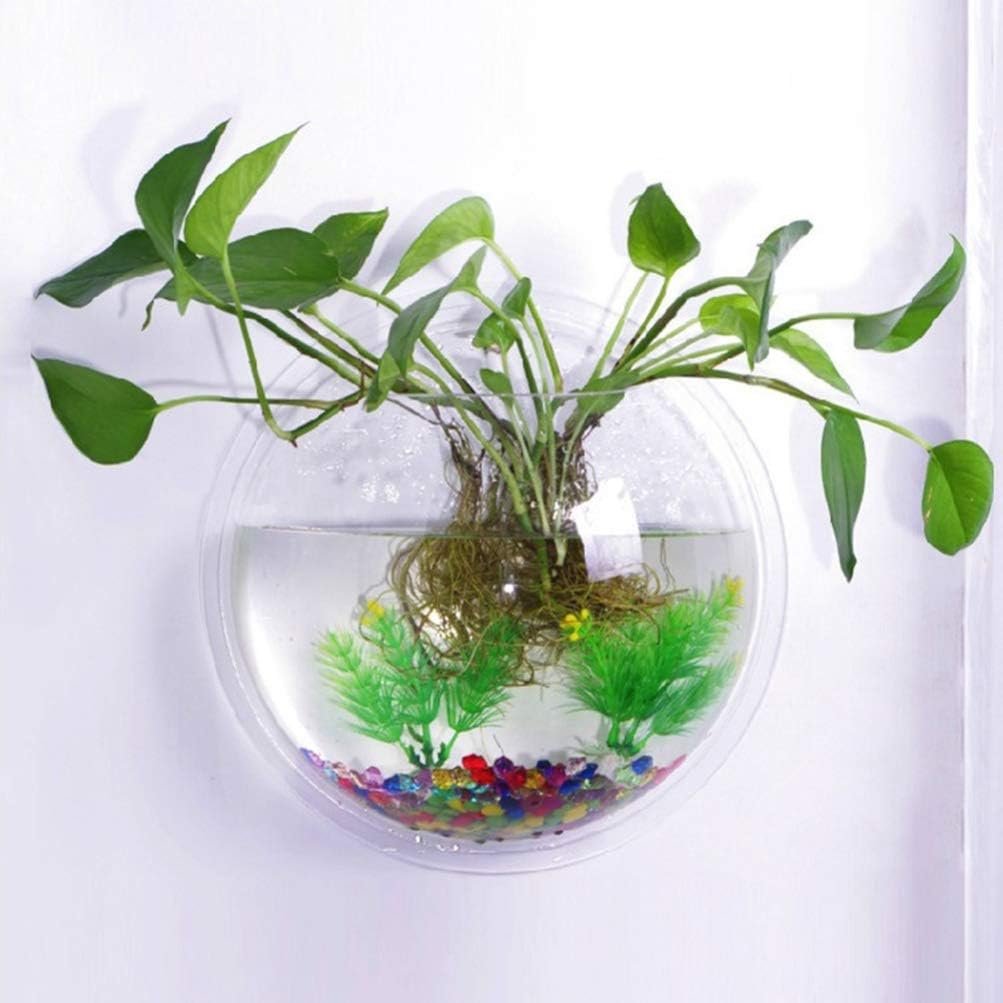 OEM 7-Inch Wall Mounted Acrylic Fish Bowl Hanging Flower Pot Vase Clear Bubble Aquarium Plant Decor Factory