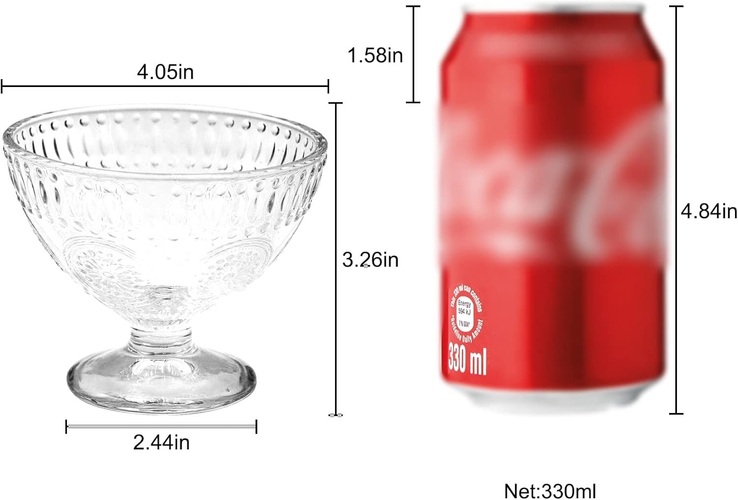 OEM 6-Piece 7.44oz Footed Glass Dessert Bowls with Spoons Embossed Trifle Dishes for Ice Cream Sundaes Fruit Salads Elegant Reusable Serving for Parties Weddings Home Decor Factory