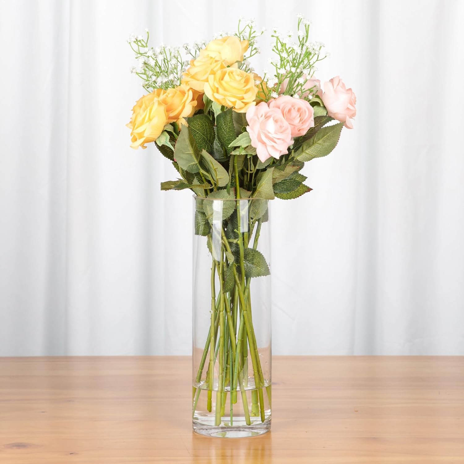 Wholesale Thick Weighted Clear Cylinder Glass Vases 4