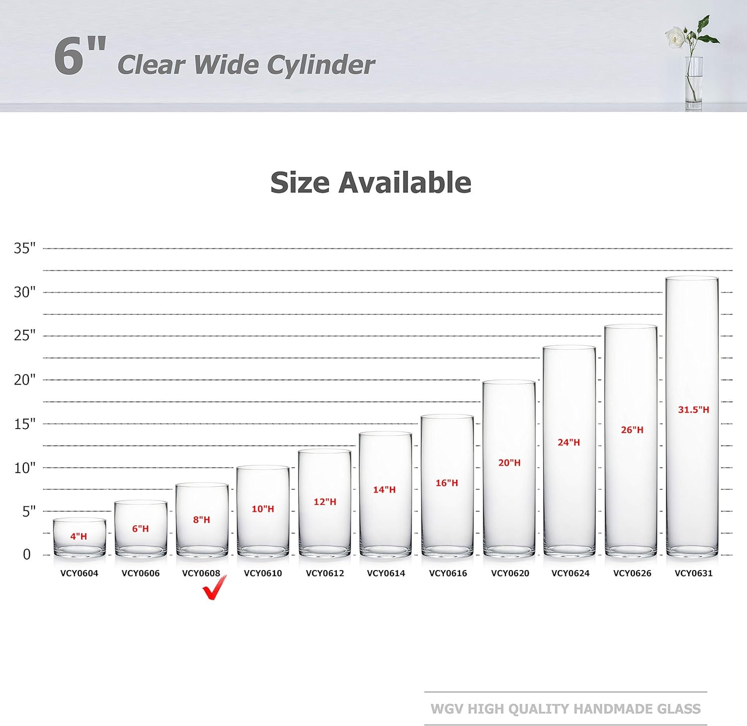 Wholesale Thick Cylinder Vase 6 Inch Width 8 Inch Height Clear Glass Terrarium Candle Holder for Wedding Centerpieces Events Home Decor 1 Piece Factory