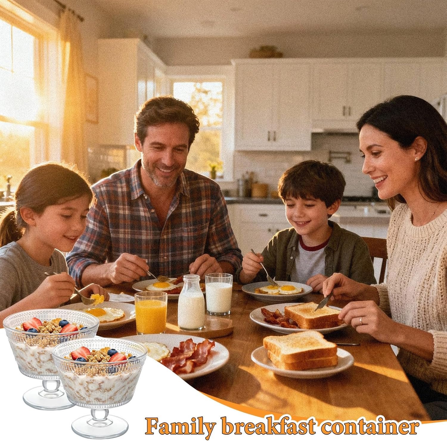 Wholesale 6 Pcs 8.6oz Glass Trifle Bowls Pedestal Footed Serving Sunflower Design Dessert Display for Ice Cream Cake Pastries Salad Fruit Tea Parties Gifts Factory