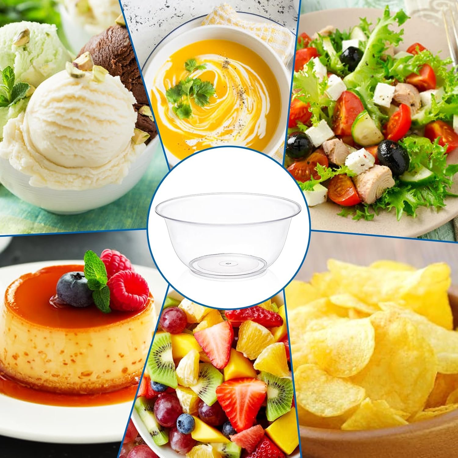 Wholesale 100 Pack 10 OZ Clear Premium Disposable Plastic Bowls for Soup Salad Dessert Parties Weddings Catering Events Factory
