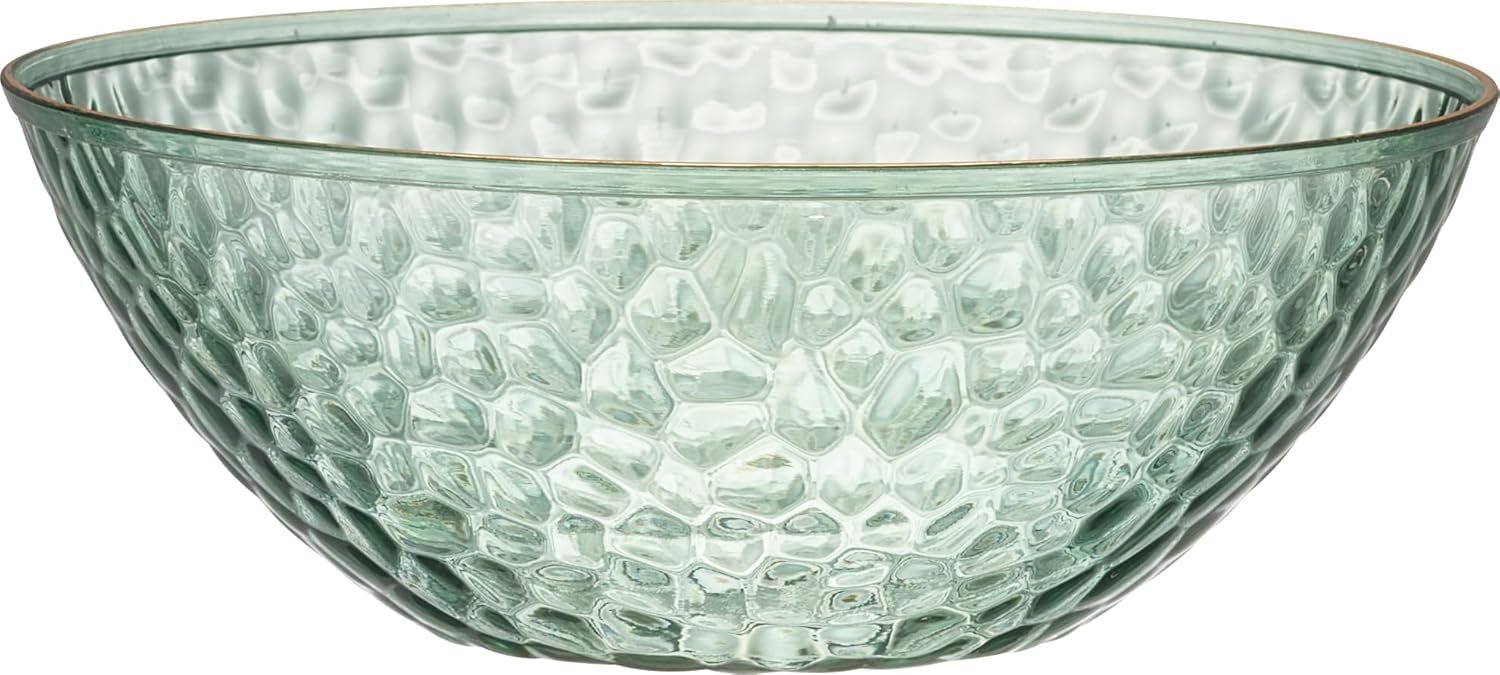 Wholesale 30 Pack 12 Ounce Translucent Green Hammered Plastic Bowls with Gold Rim Heavyweight Disposable Soup Bowls Elegant Party Dishes Factory