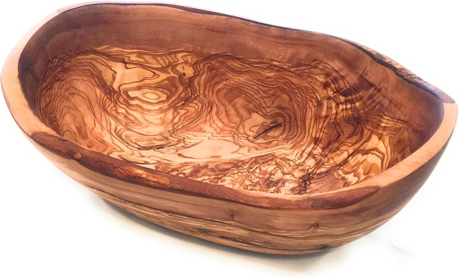 Wholesale Rustic Oval Olive Wood Artisan Dough Bowl - 10