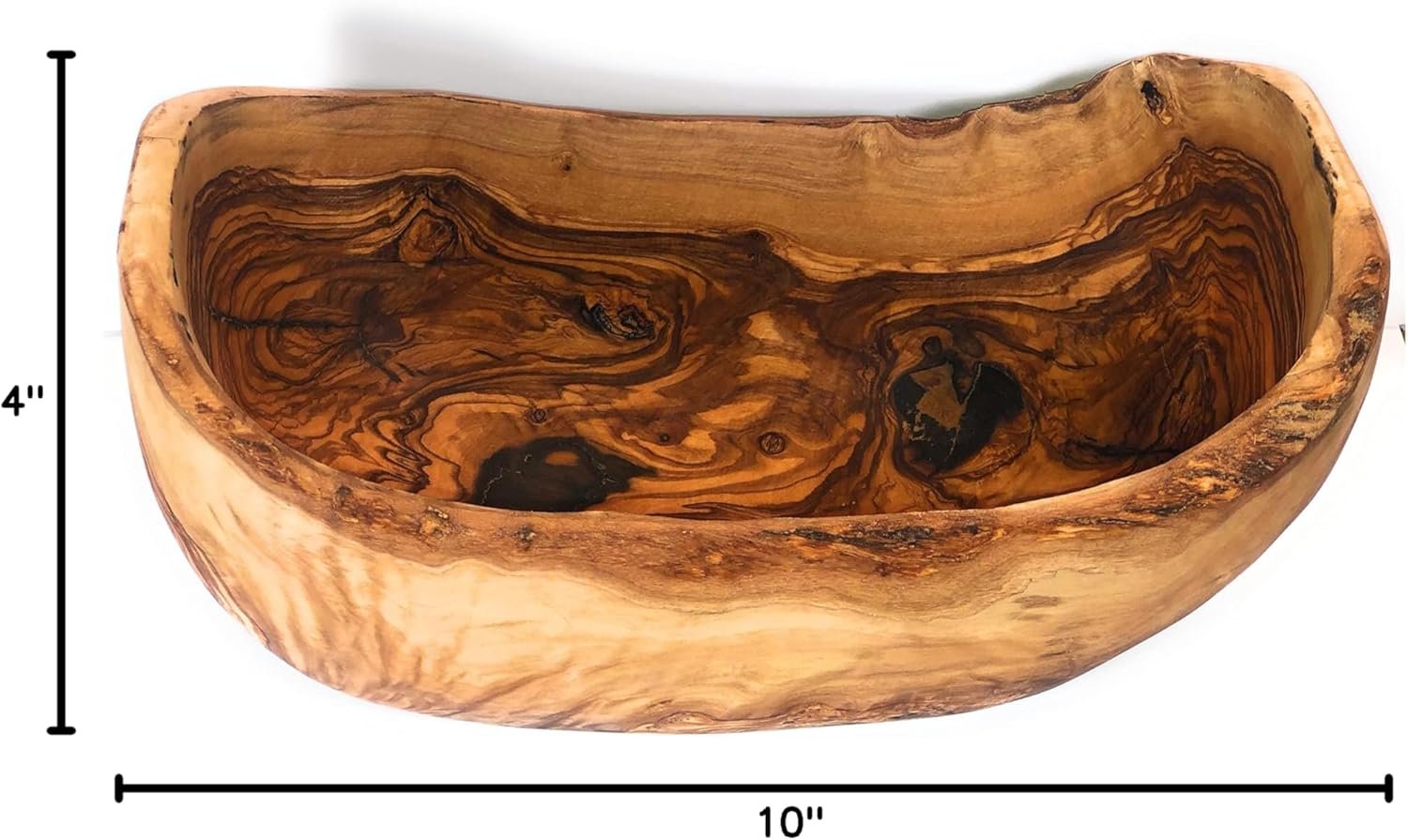 Wholesale Rustic Oval Olive Wood Artisan Dough Bowl - 10