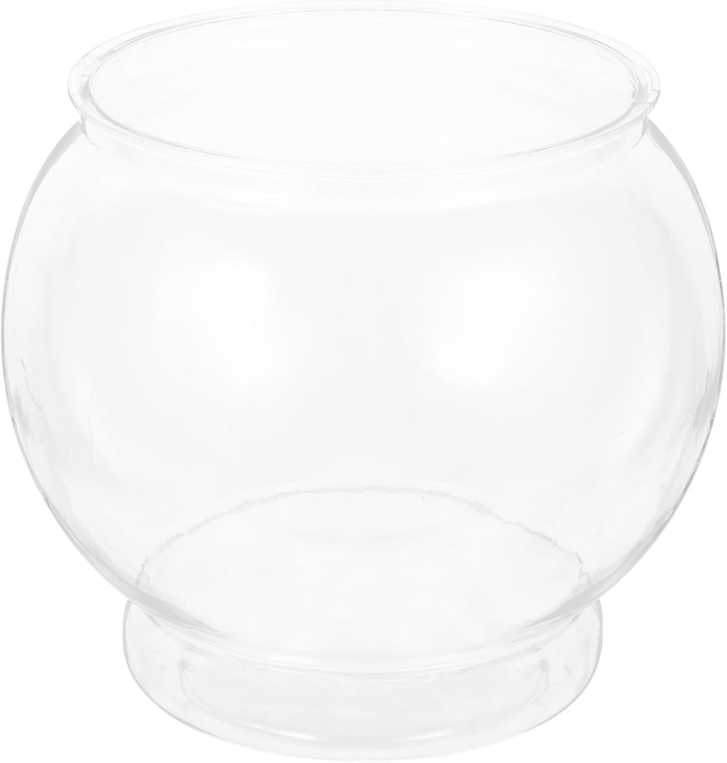 POPETPOP Plastic Fish Bowls Round Aquarium Clear Fish Keeper Fishbowl Vase Pot for Wedding Party Event Christmas Holiday Home Decor 18cm