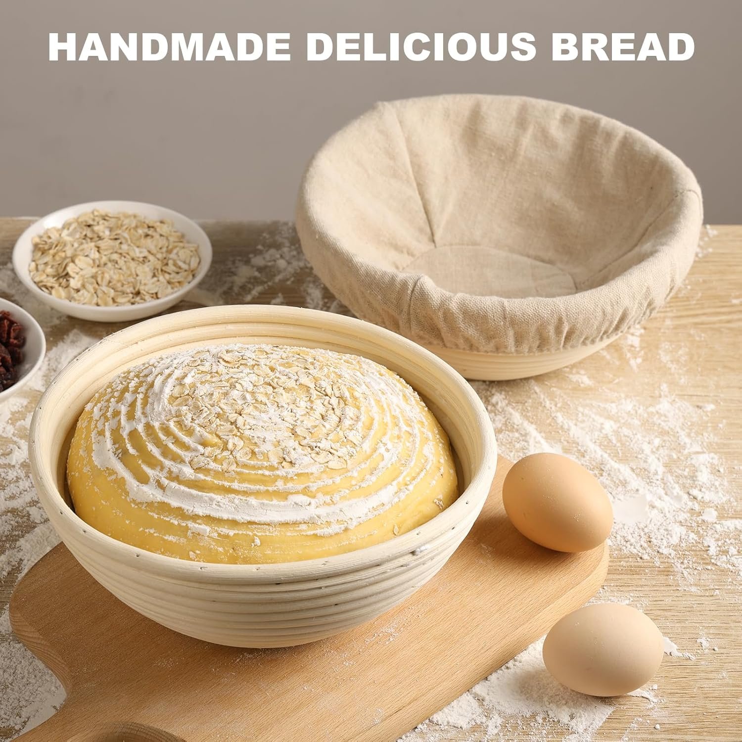 OEM 10 Inch Round Bread Proofing Baskets Set of 2 with Liners for Sourdough Dough Baking Factory