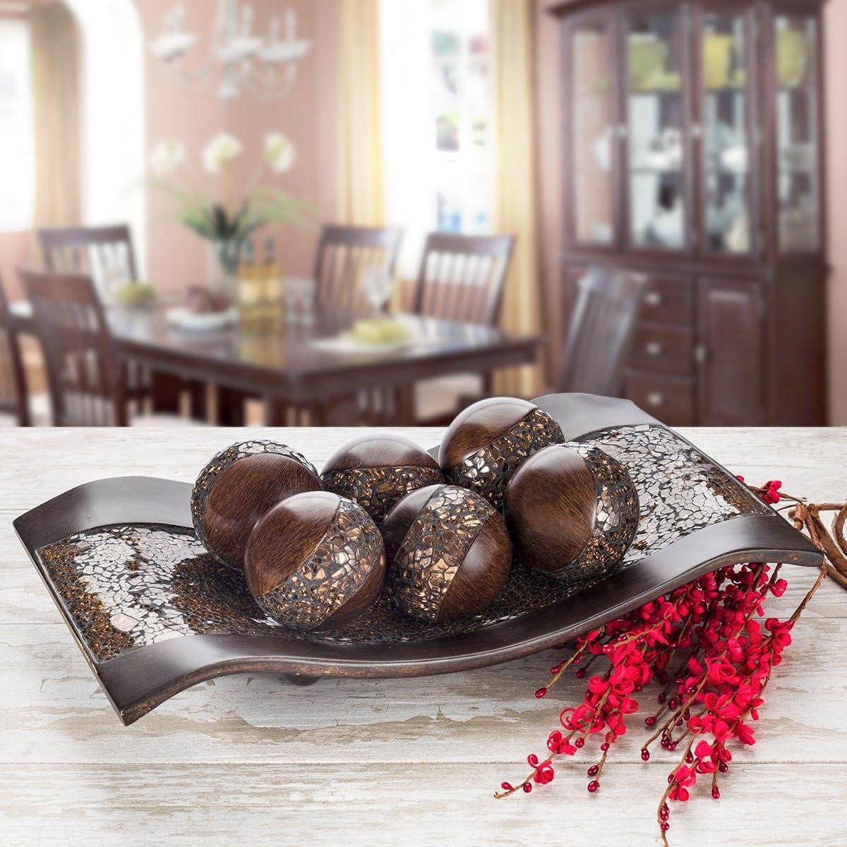 OEM Brown Walnut Decorative Orbs Set of 3 Resin Sphere Balls for Bowls Vase Fillers Living Dining Room Coffee Table Centerpiece Home Decor Great Gift Idea Factory OEM Brown Walnut Decorative Orbs Set of 3 Resin Sphere Balls for Bowls Vase Fillers Living Dining Room Coffee Table Centerpiece Home Decor Great Gift Idea Factory