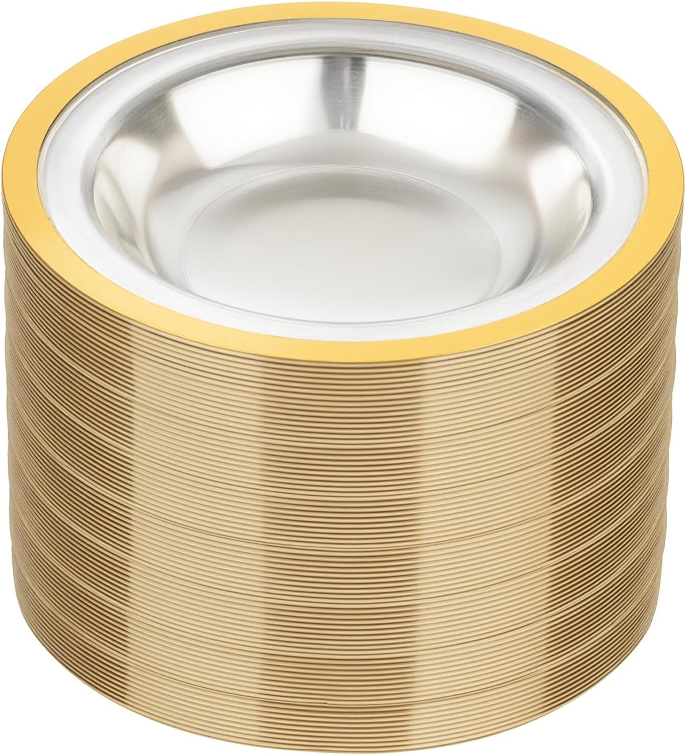 Liacere 60Pcs Gold Plastic Bowls - Disposable Clear and Gold Dessert Bowl - 12OZ Premium Plastic Soup Bowls for Wedding & Christmas & New Year