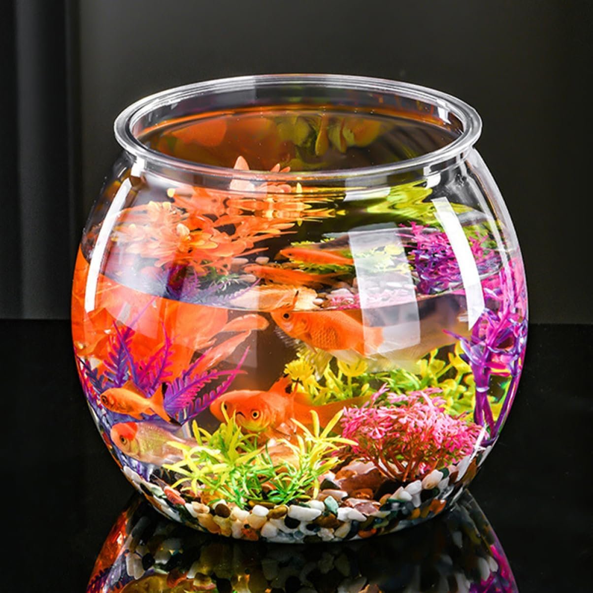 OEM 5.5 Inch Transparent Clear Round Fish Bowl Tank for Betta Fish Small Turtles Desktop Aquarium Decorative Shallow Office Home Factory OEM 5.5 Inch Transparent Clear Round Fish Bowl Tank for Betta Fish Small Turtles Desktop Aquarium Decorative Shallow Office Home Factory