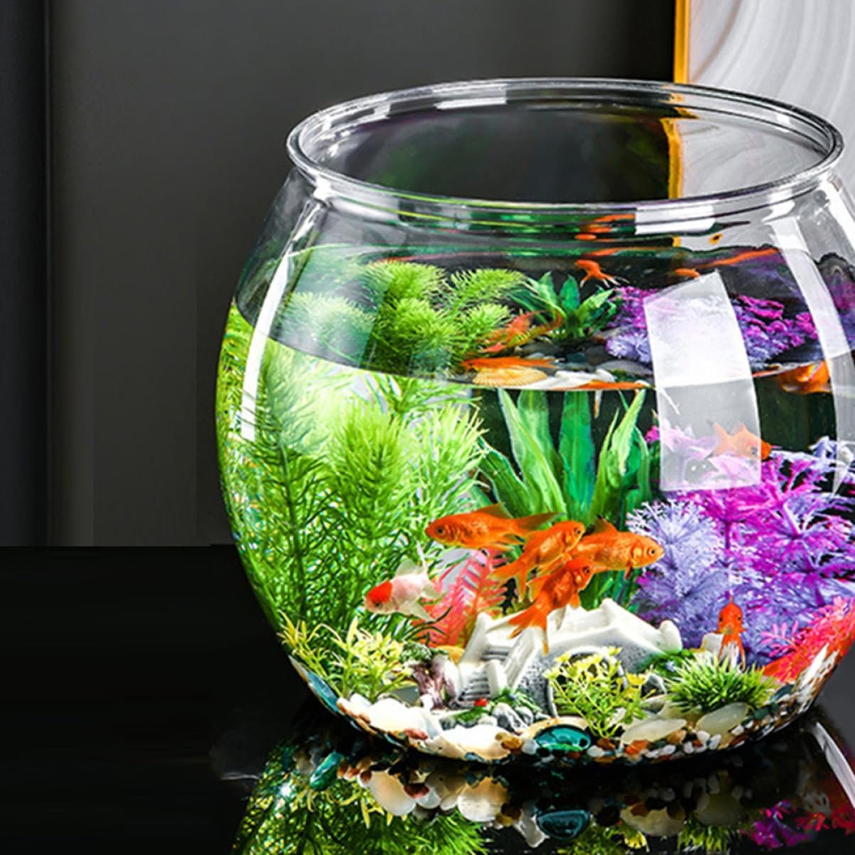 OEM 5.5 Inch Transparent Clear Round Fish Bowl Tank for Betta Fish Small Turtles Desktop Aquarium Decorative Shallow Office Home Factory OEM 5.5 Inch Transparent Clear Round Fish Bowl Tank for Betta Fish Small Turtles Desktop Aquarium Decorative Shallow Office Home Factory
