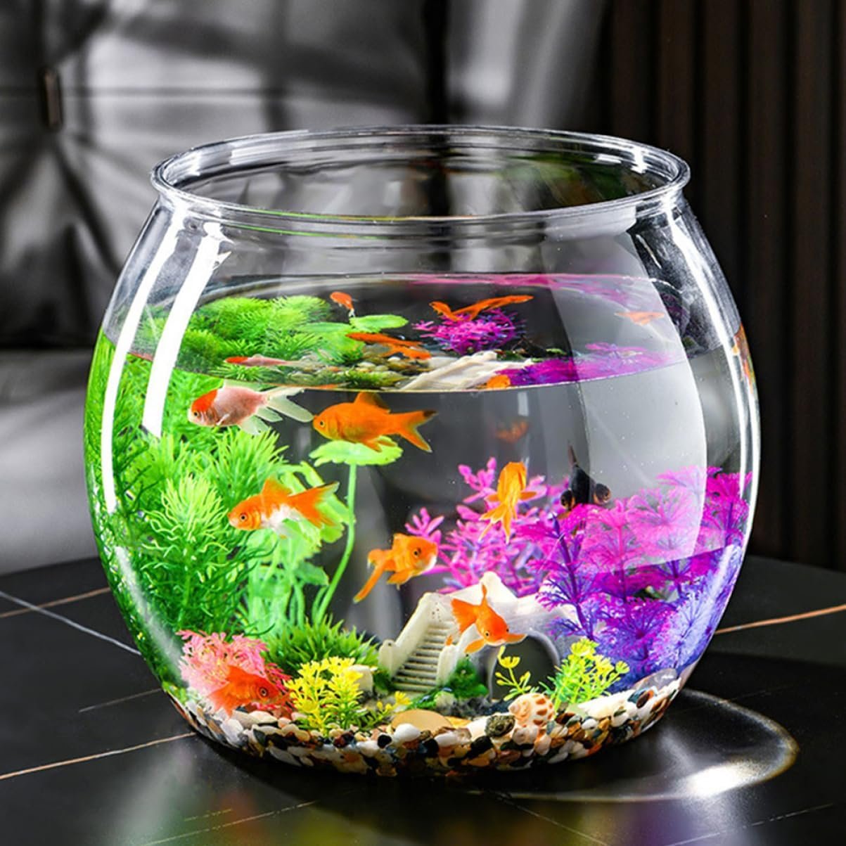 OEM 5.5 Inch Transparent Clear Round Fish Bowl Tank for Betta Fish Small Turtles Desktop Aquarium Decorative Shallow Office Home Factory OEM 5.5 Inch Transparent Clear Round Fish Bowl Tank for Betta Fish Small Turtles Desktop Aquarium Decorative Shallow Office Home Factory