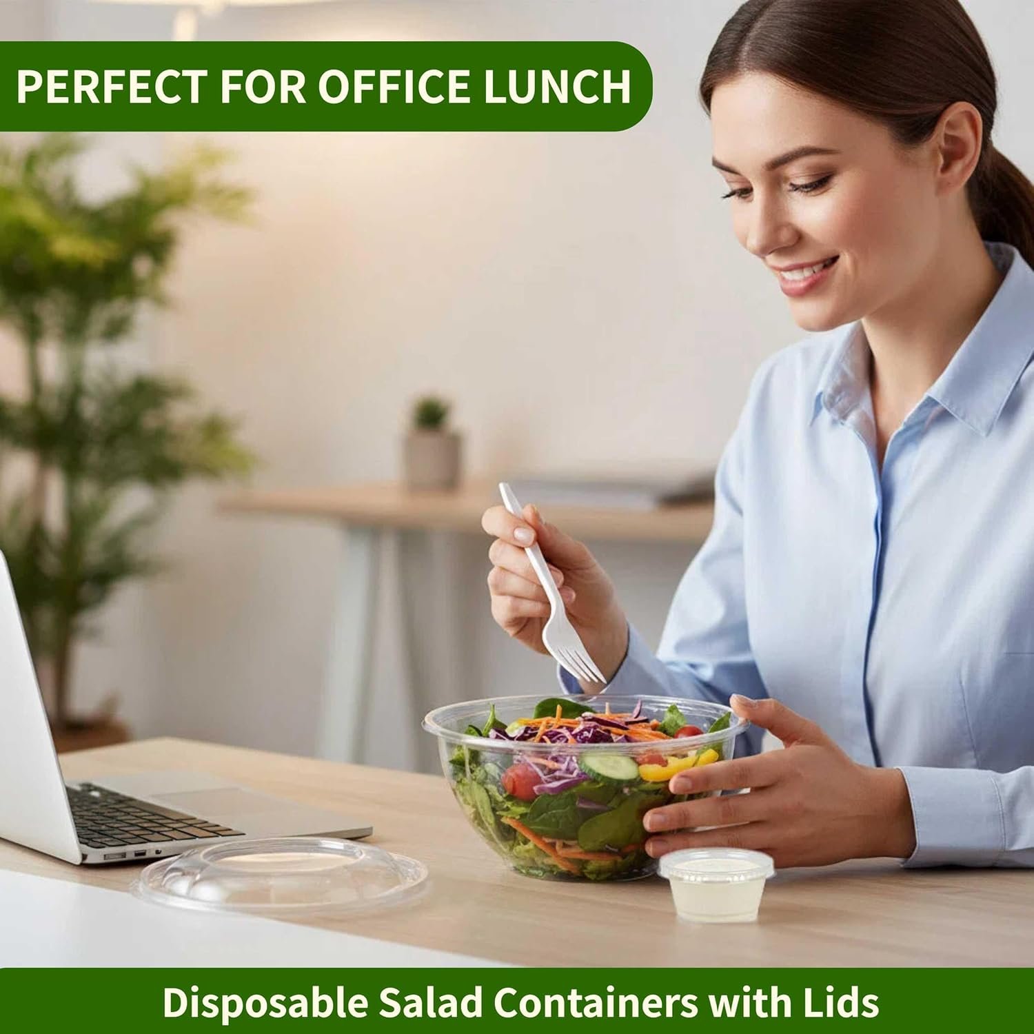 Wholesale 32oz Clear Plastic Disposable Salad Bowls with Lids Sauce Cups and Forks 50 Sets 200 Pcs for Lunch To Go Meal Prep Containers Factory Wholesale 32oz Clear Plastic Disposable Salad Bowls with Lids Sauce Cups and Forks 50 Sets 200 Pcs for Lunch To Go Meal Prep Containers Factory