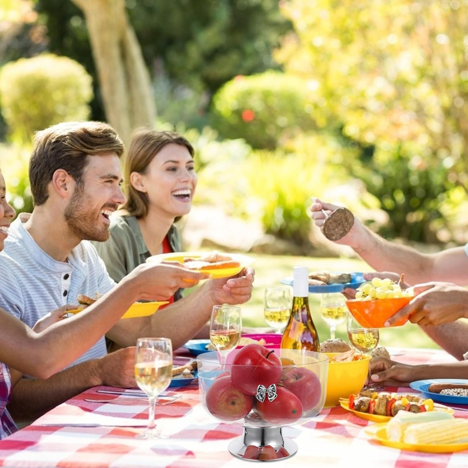 Wholesale Transparent Tall Acrylic Footed Trifle Dessert Bowl Stable Base Fruit Snacks Kitchen Display Party Decor Holiday Favor Factory